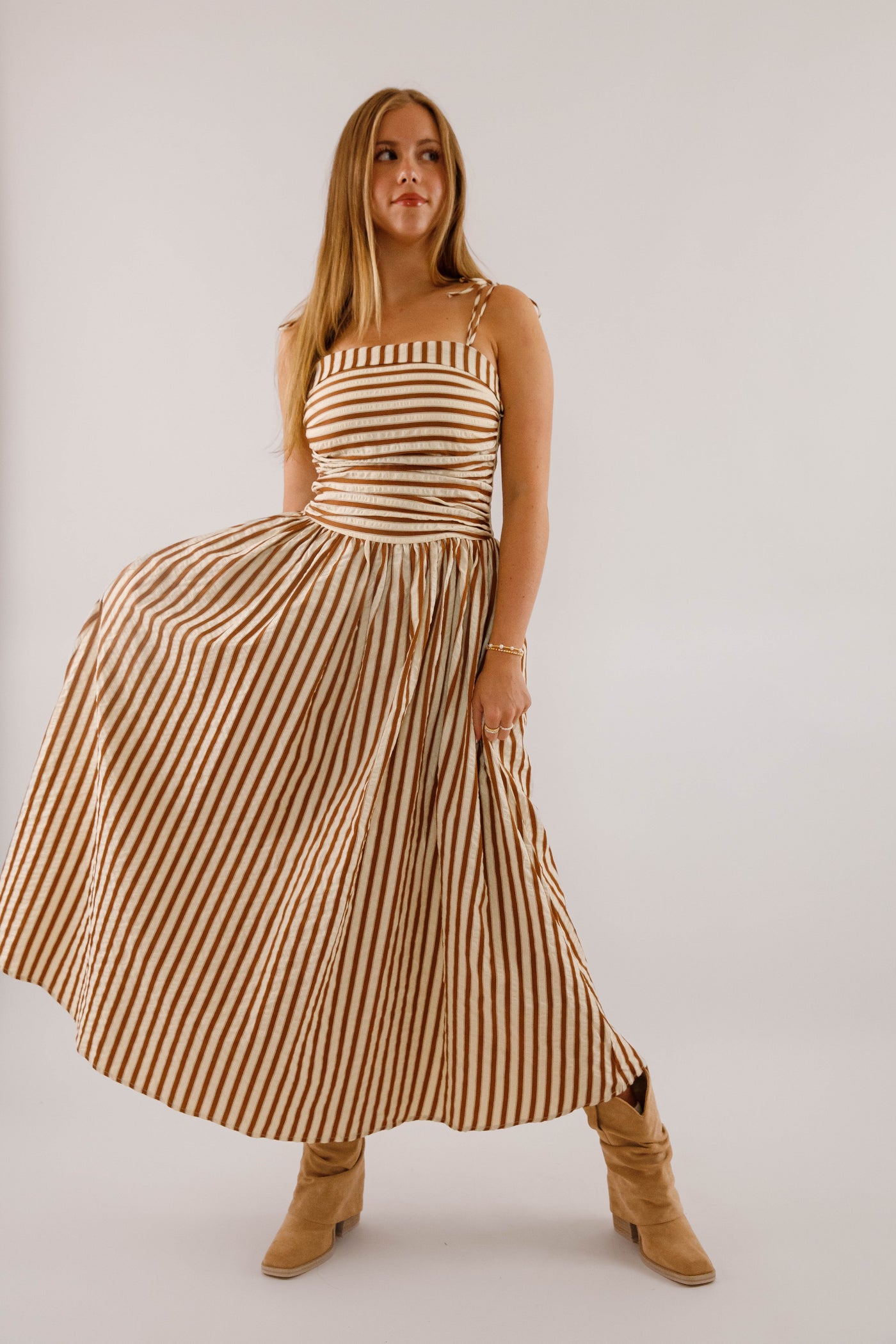 Striped Cotton-Blend Midi Dress with Pockets- Taylor Swift Engagement Dress – Juliana's Boutique Striped Cotton-Blend Midi Dress with Pockets- Taylor Swift Engagement Dress – Juliana's Boutique