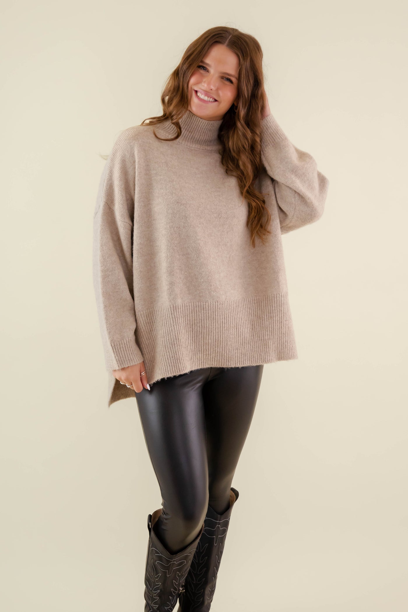 Cozy Activities Sweater-Taupe