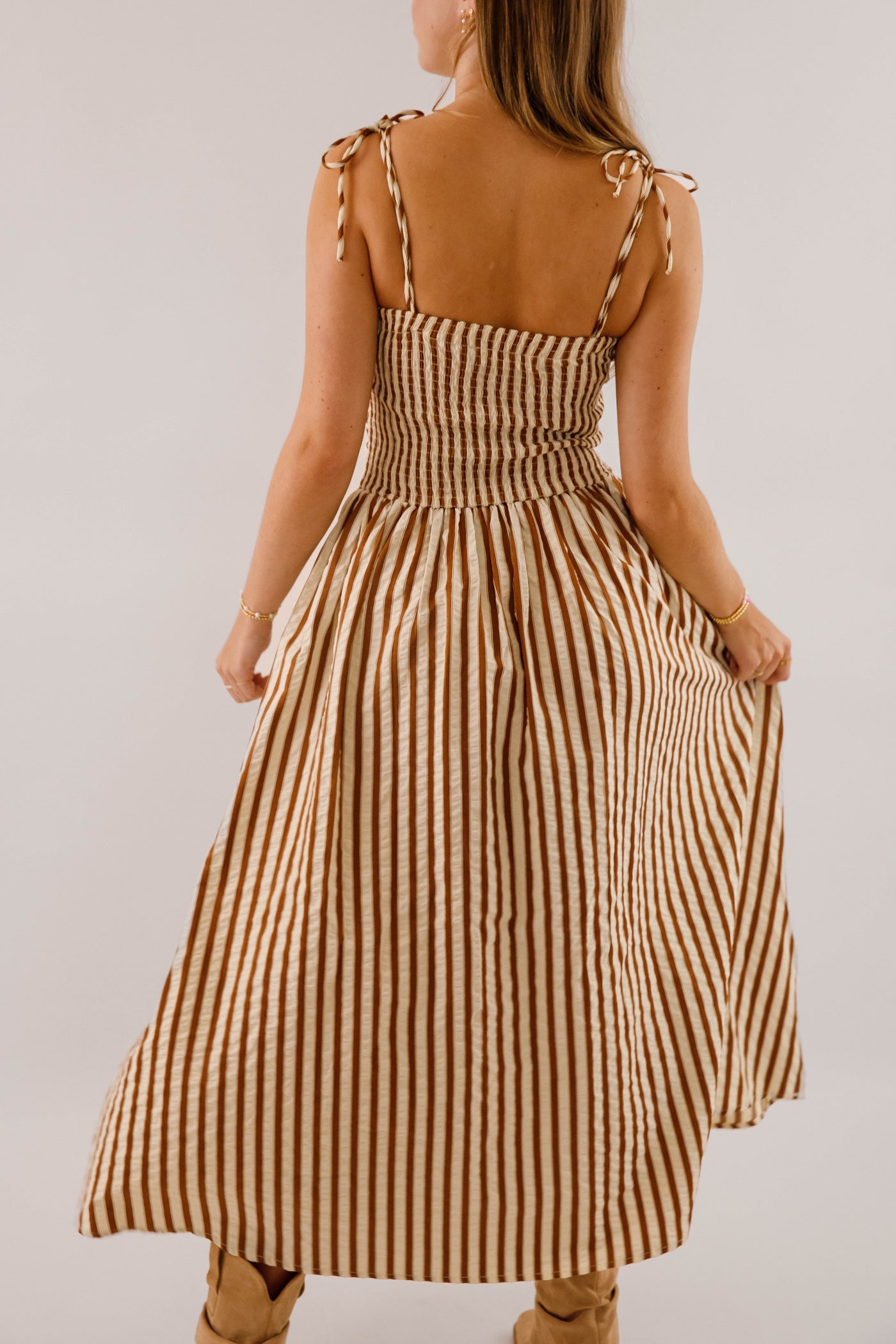 Striped Cotton-Blend Midi Dress with Pockets- Taylor Swift Engagement Dress Juliana's Boutique Striped Cotton-Blend Midi Dress with Pockets- Taylor Swift Engagement Dress Juliana's Boutique