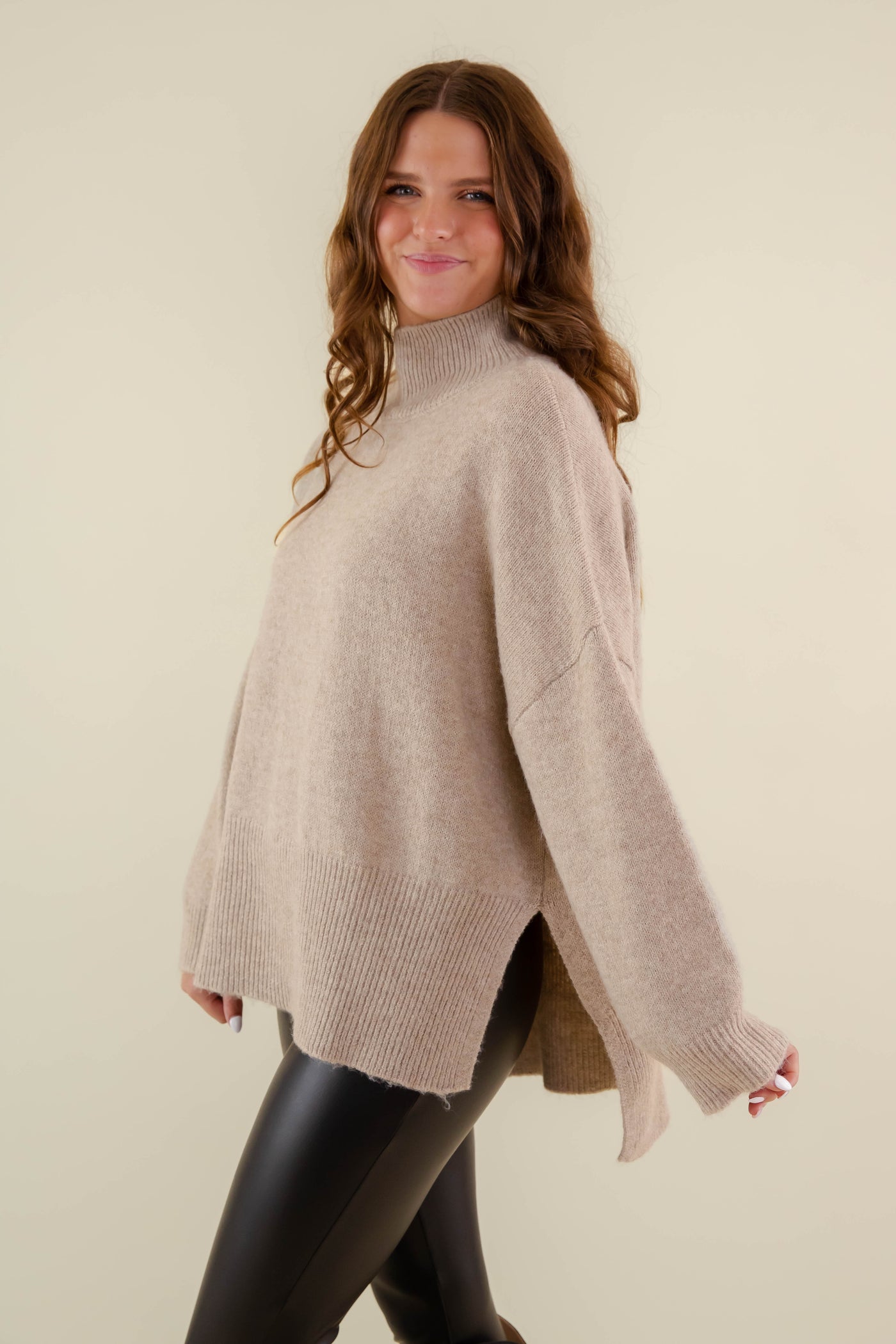 Cozy Activities Sweater-Taupe