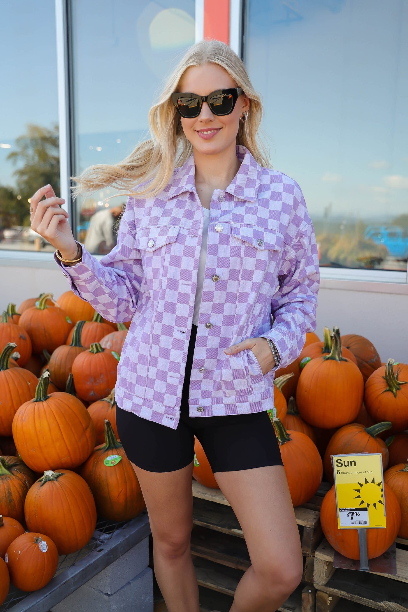 Juliana's Boutique Women's Purple Check Jacket
