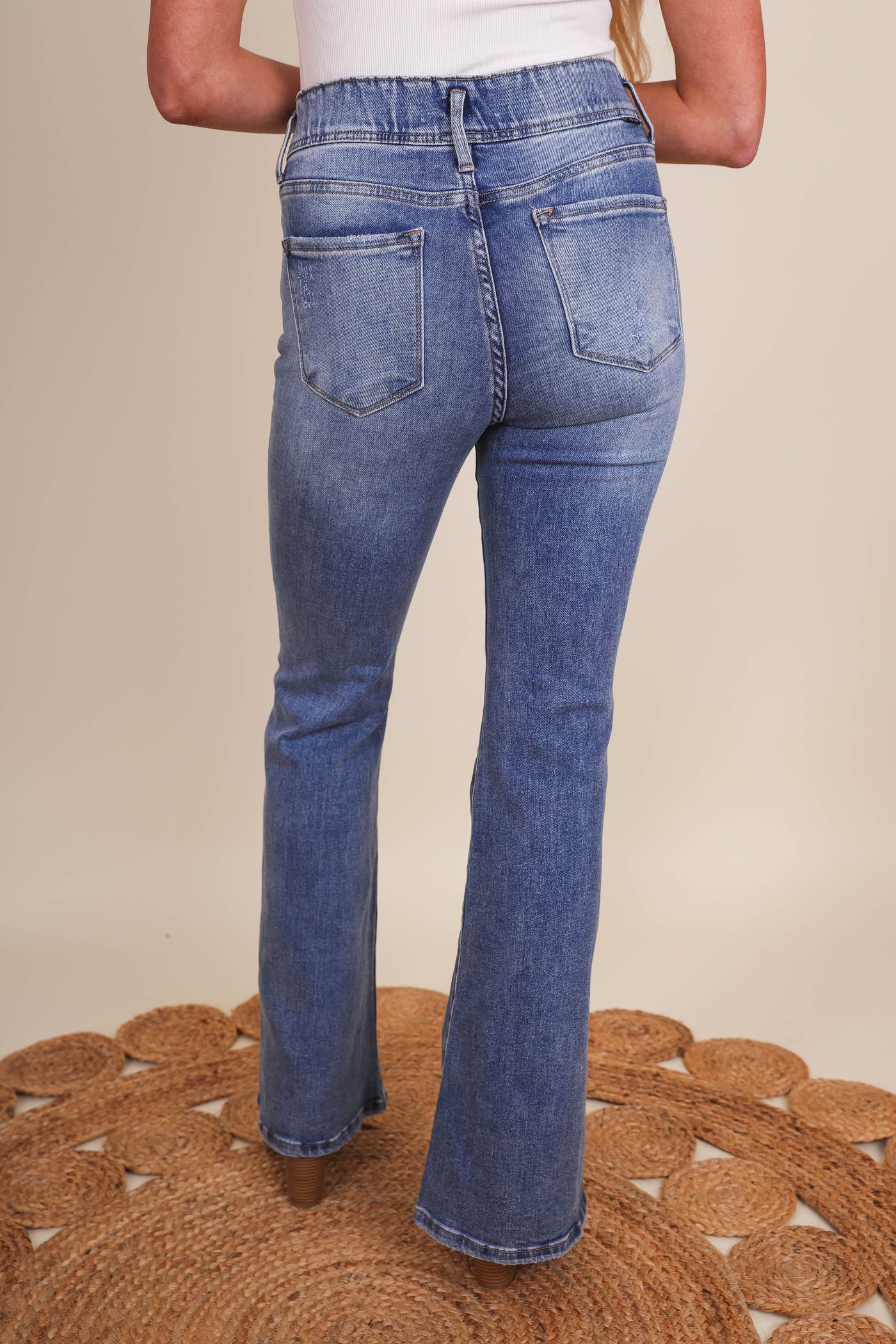 Women's Denim Flares- Women's Pull On Flares- Risen Jeans
