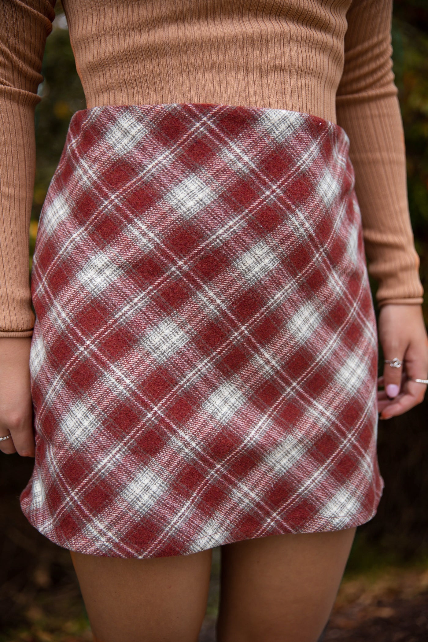 Maroon Plaid Mini Skirt- Women's Plaid Fall Skirt- Women's Preppy Fall Outfits