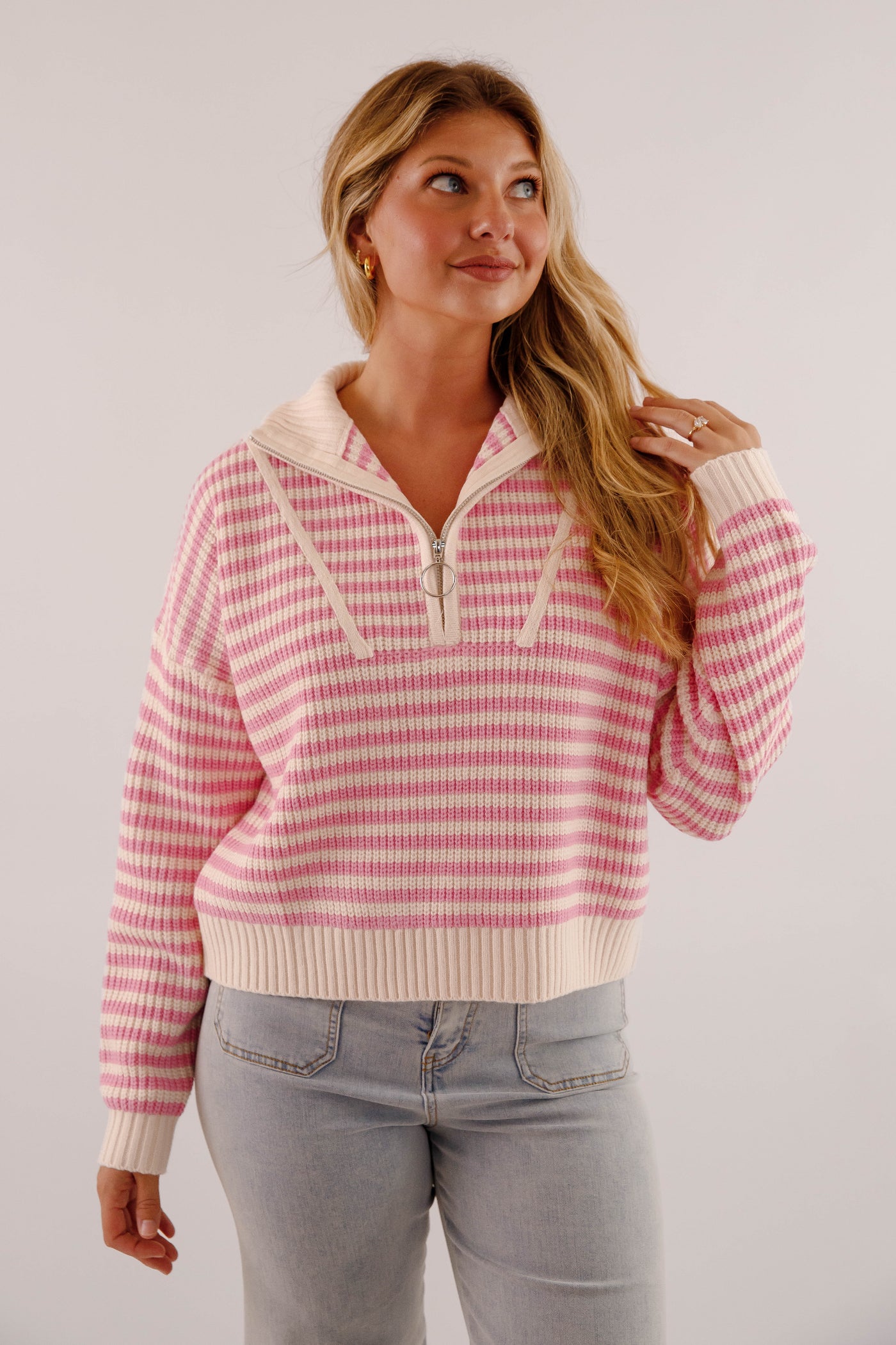 Giving Compliments Pullover Sweater-Pink