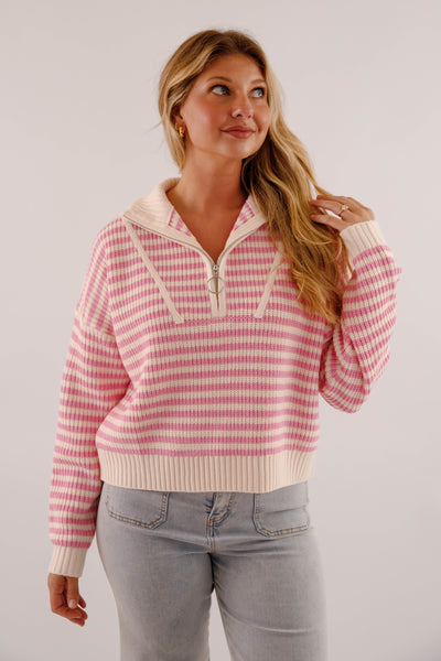 Giving Compliments Pullover Sweater-Pink