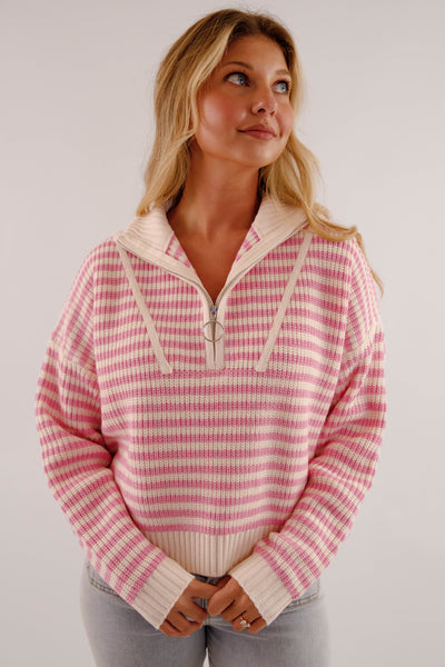 Giving Compliments Pullover Sweater-Pink