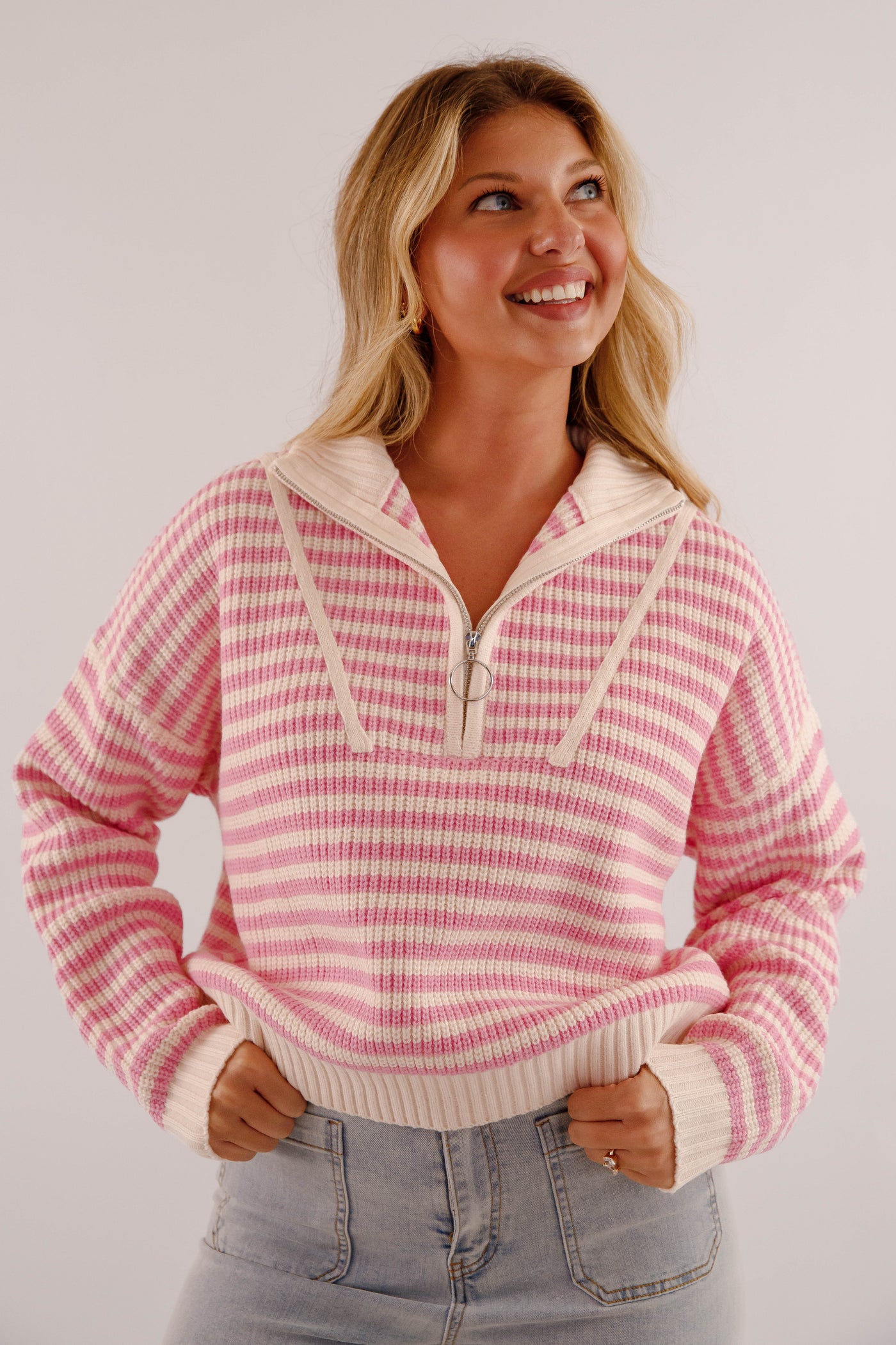 Giving Compliments Pullover Sweater-Pink