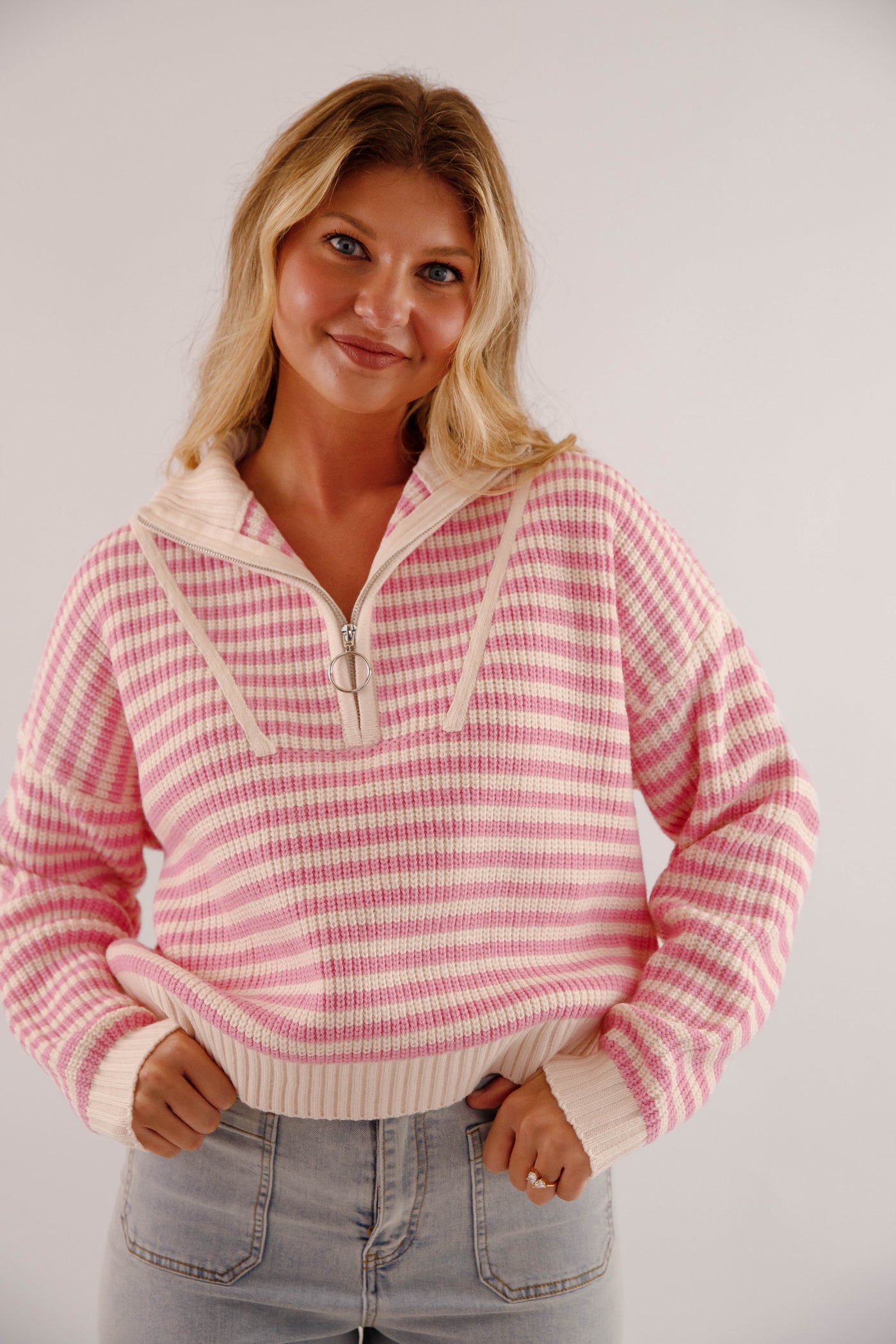 Giving Compliments Pullover Sweater-Pink