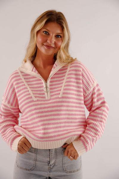 Giving Compliments Pullover Sweater-Pink