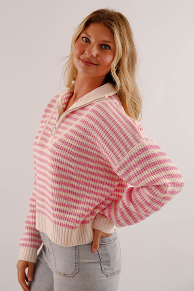 Giving Compliments Pullover Sweater-Pink