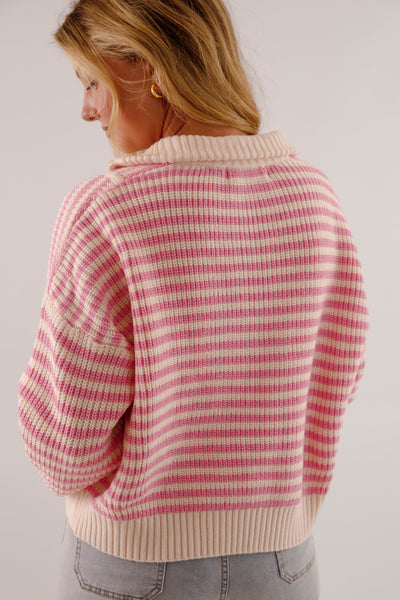 Giving Compliments Pullover Sweater-Pink