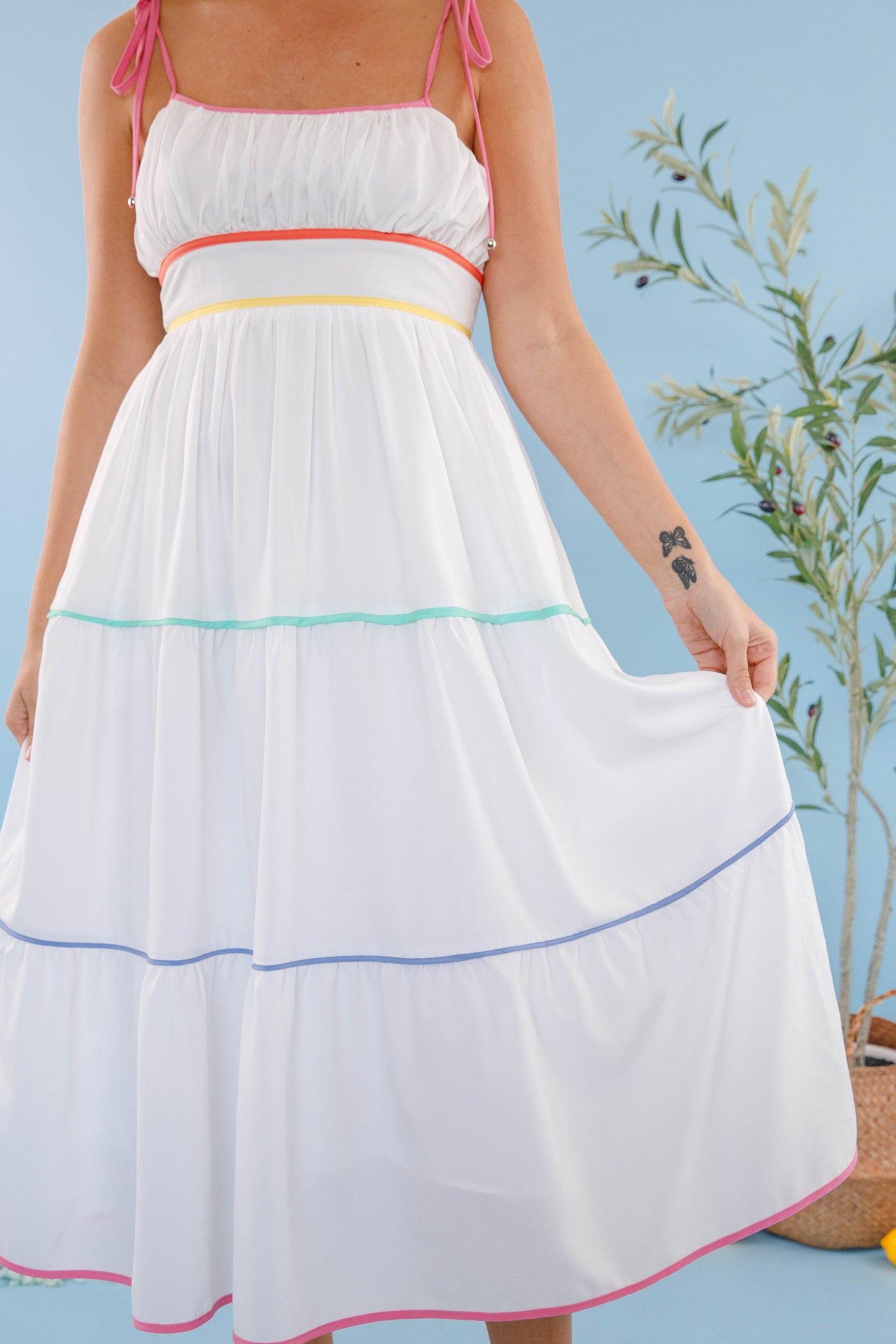 I'd Rather Be Here Midi Dress-White