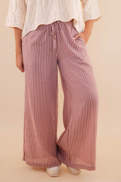 Light Weight Striped Pants- Comfortable Travel Pants- Work Appropriate Pants- Promesa Striped Pants