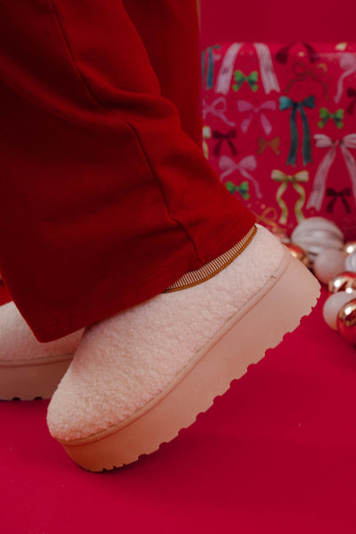 Sherpa Platform Slippers- Sherpa Platform Shoes