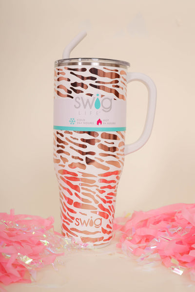SWIG Zebra 40oz Mega Mug- Cute Zebra 40oz Cup With Handle- Stanley Dupe 40oz