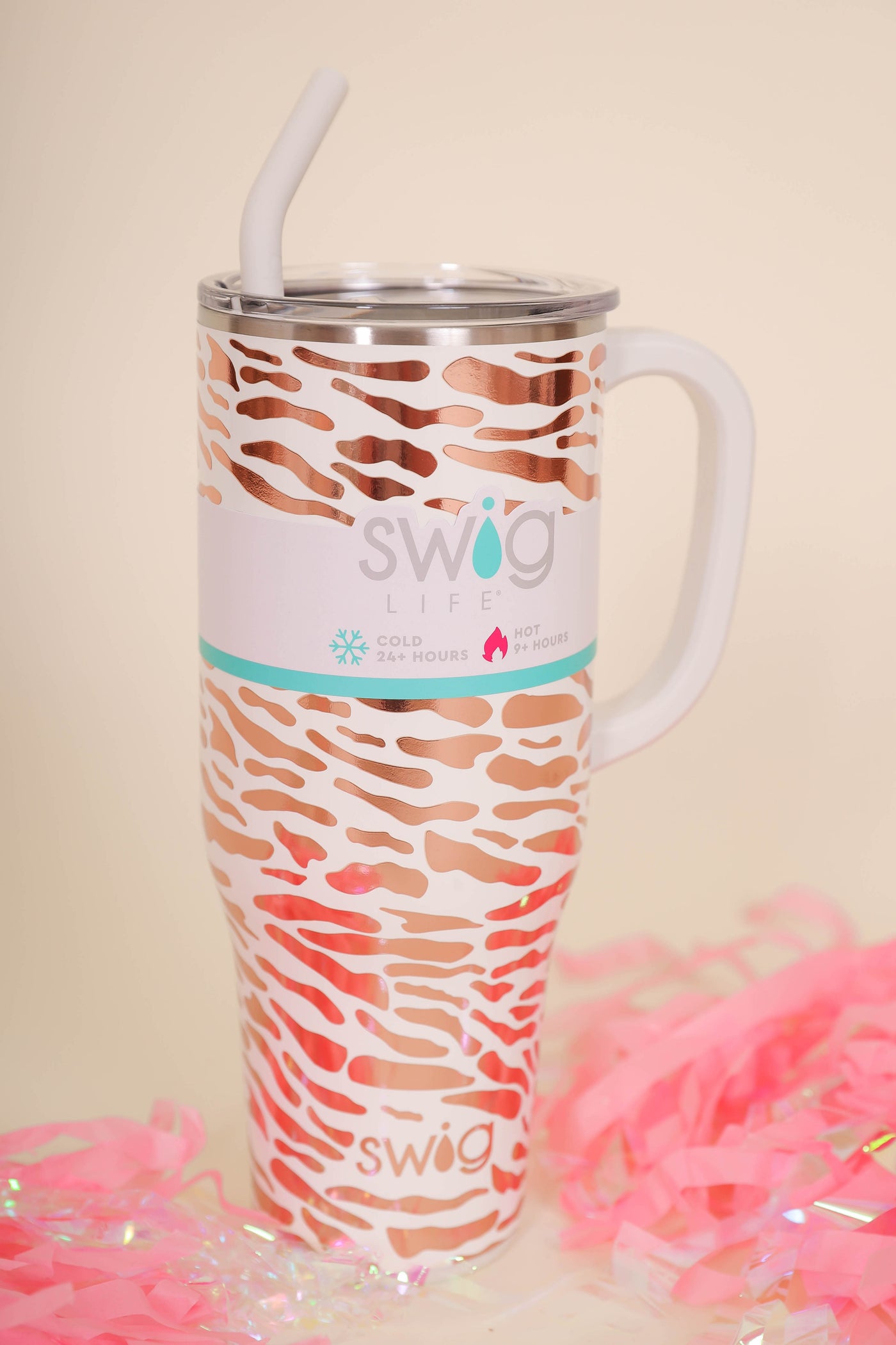 SWIG Zebra 40oz Mega Mug- Cute Zebra 40oz Cup With Handle- Stanley Dupe 40oz