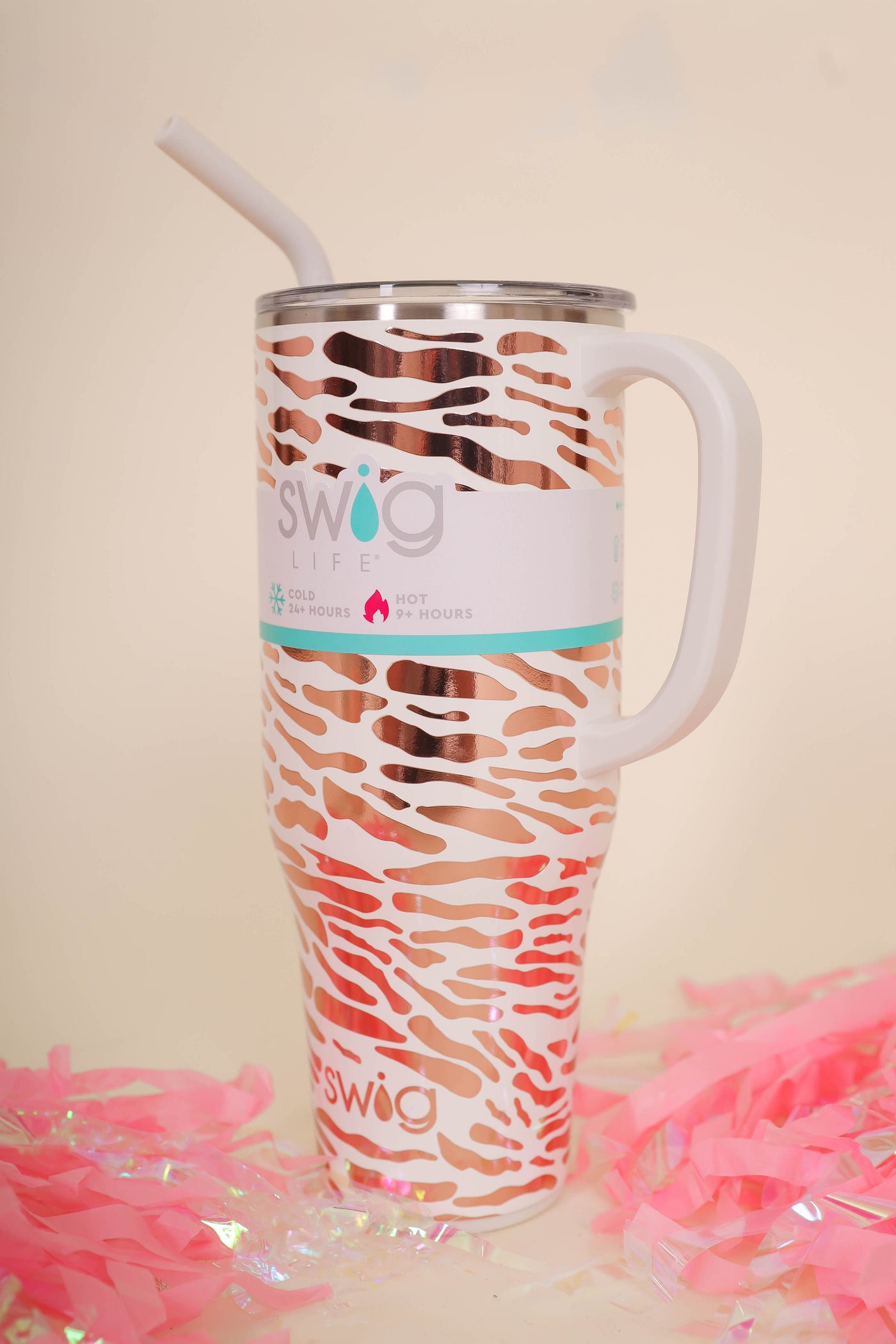 SWIG Zebra 40oz Mega Mug- Cute Zebra 40oz Cup With Handle- Stanley Dupe  40oz – Juliana's Boutique