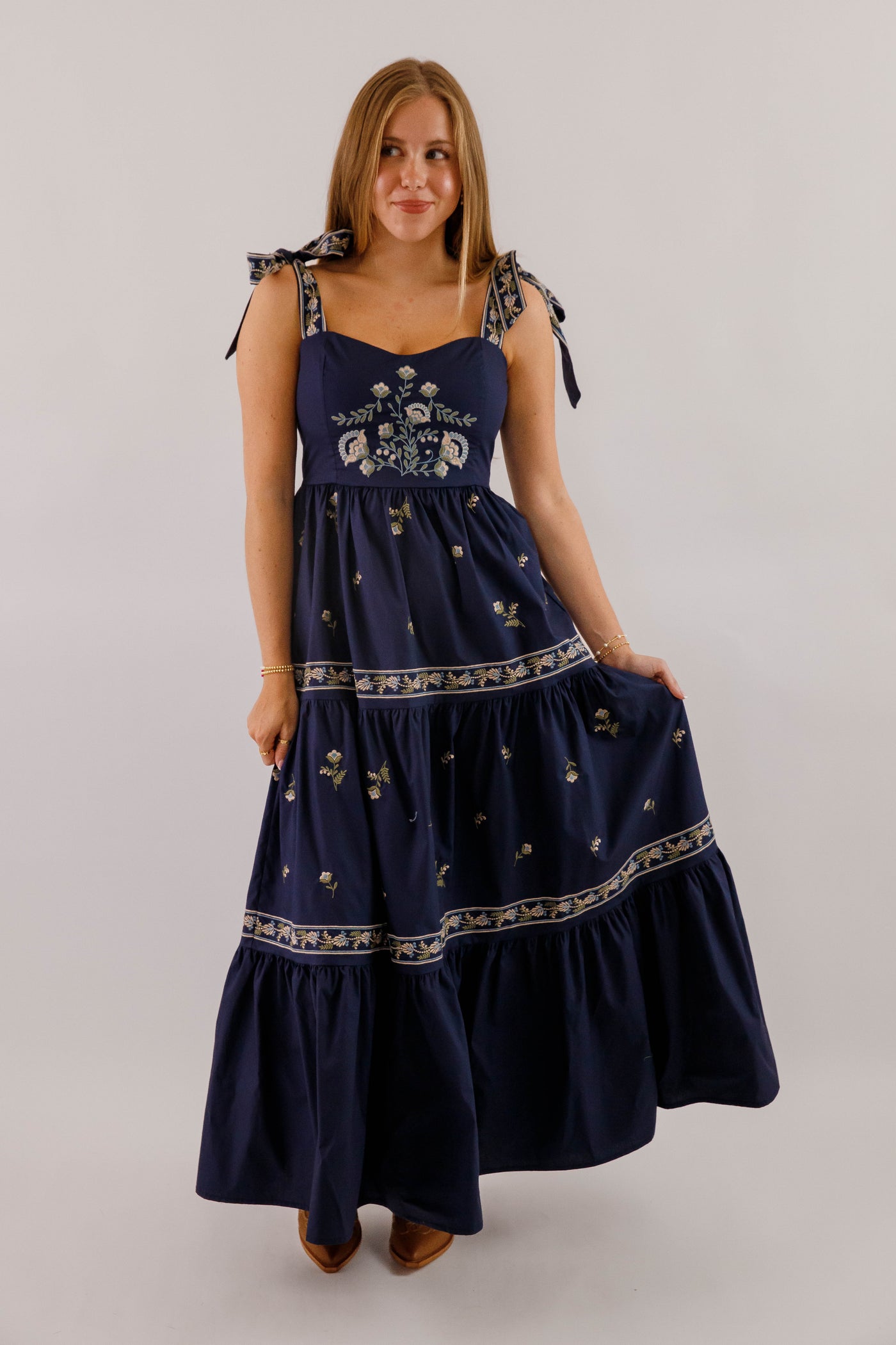 A Feeling of Gratitude Maxi Dress-Navy