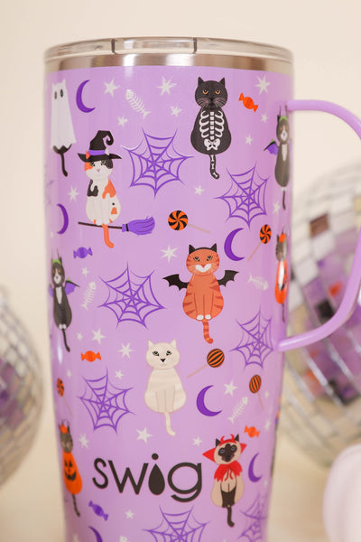 SWIG Scaredy Cat Travel Mug- Cute Cat Travel Mug- Halloween Travel Mug