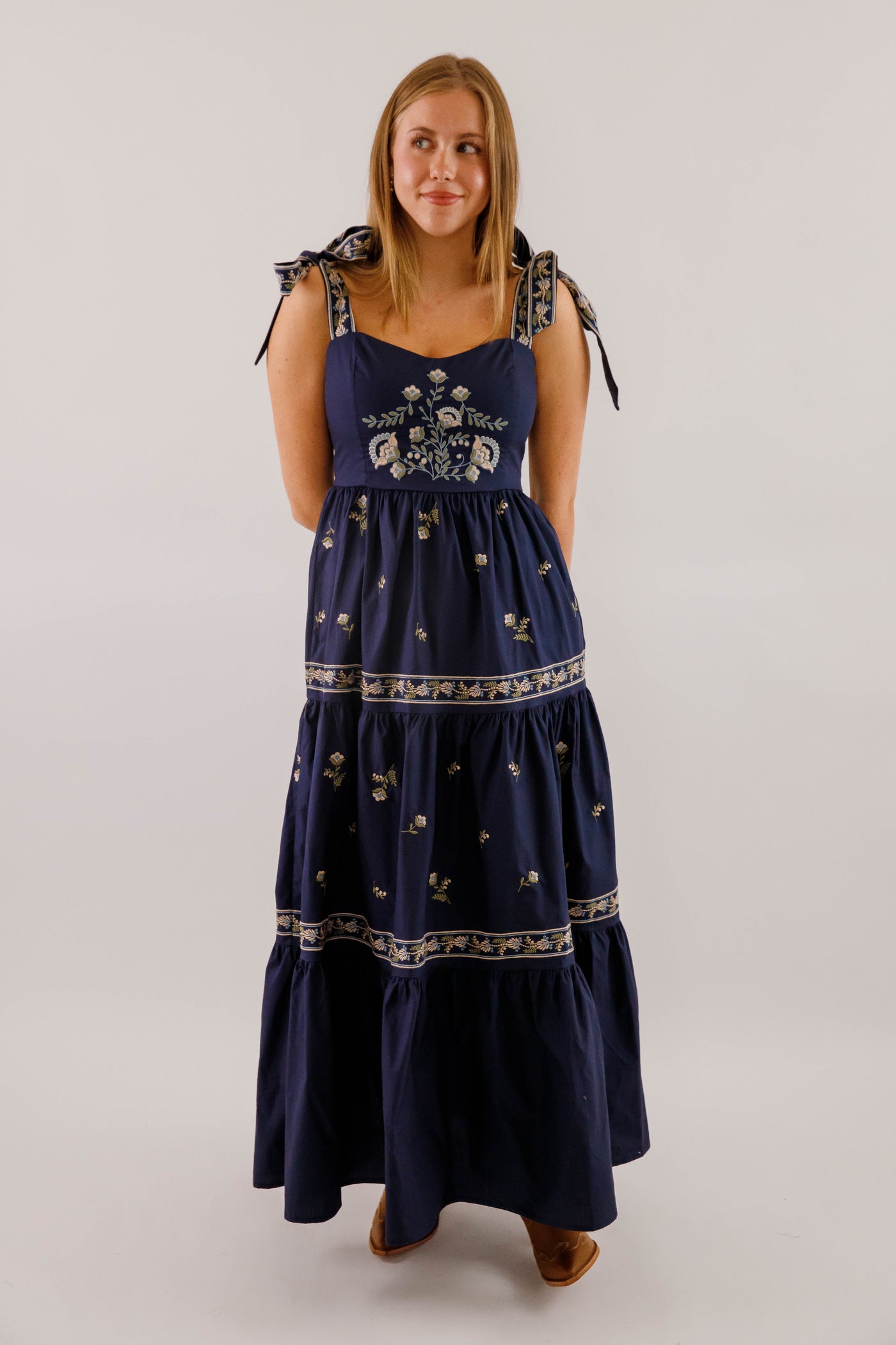 A Feeling of Gratitude Maxi Dress-Navy