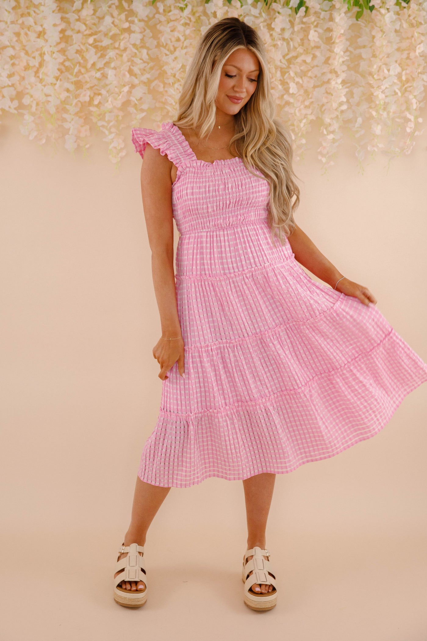 Pink and White Gingham Dress- Women's Pink Gingham Midi Dress- Umgee Dresses Juliana's Boutique Pink and White Gingham Dress- Women's Pink Gingham Midi Dress- Umgee Dresses Juliana's Boutique