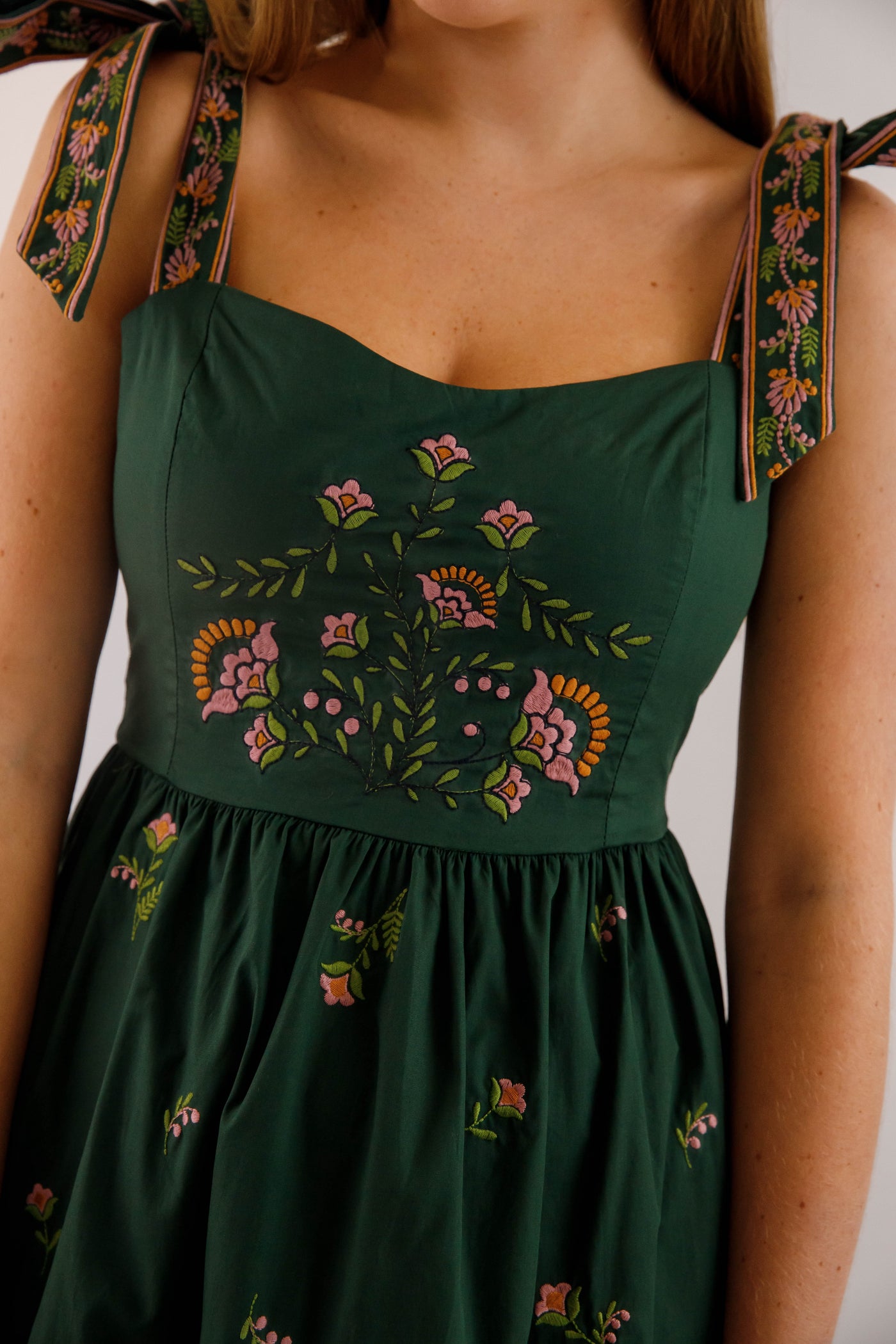 Hunter Green Embroidered Maxi- Women's Boho Style Dresses- Mable Maxi Dress Small Hunter Green Embroidered Maxi- Women's Boho Style Dresses- Mable Maxi Dress Small