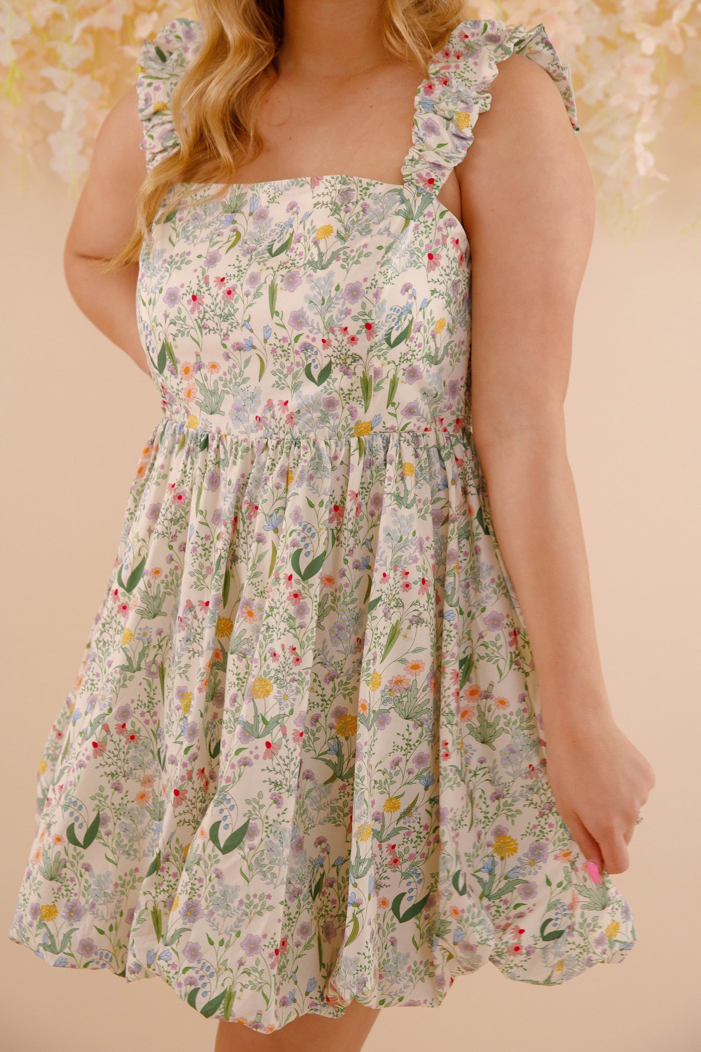 Women's Bubble Mini Dress- Cottage-Core Dresses- Aureum Mini Dress