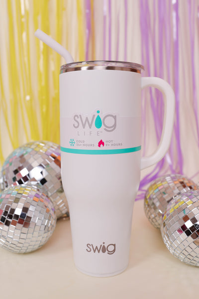 SWIG 40oz Mega Mug- White 40oz Cup With Handle- Stanley Dupe Cup