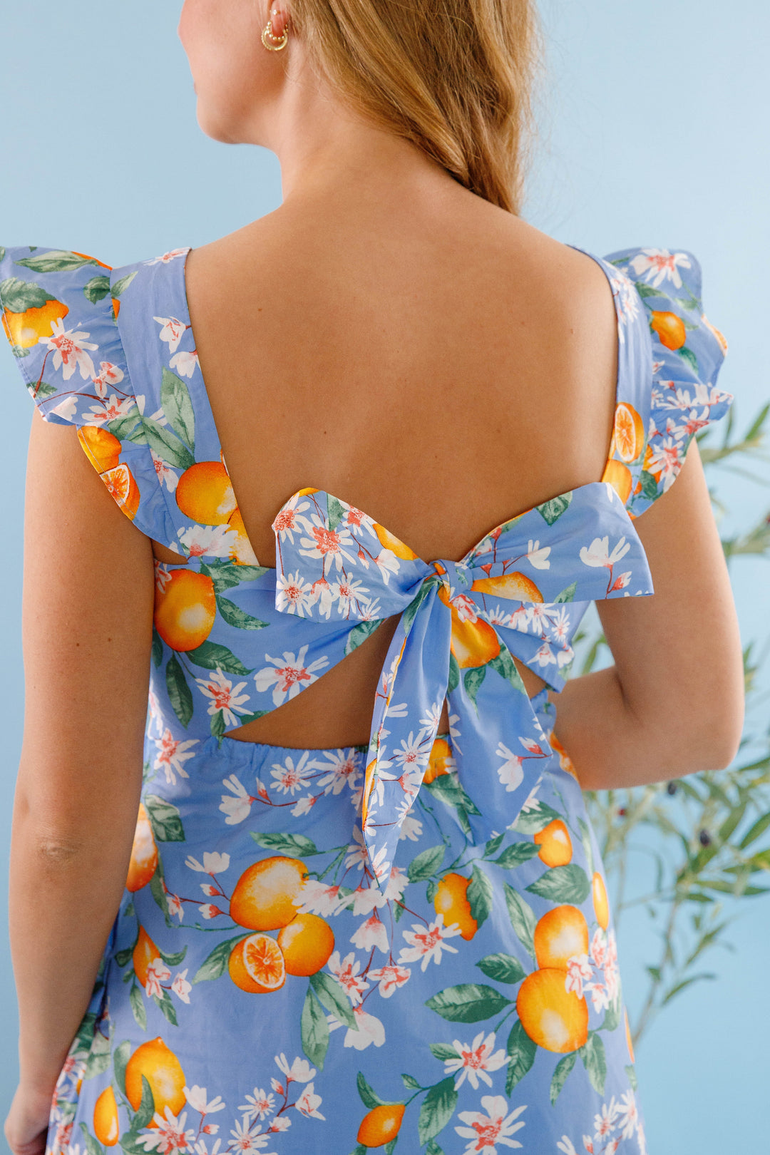 Women's Lemon Print Maxi Dress- Blue and Lemon Dress- Skies Are Blue Maxi Extra Small Women's Lemon Print Maxi Dress- Blue and Lemon Dress- Skies Are Blue Maxi Extra Small