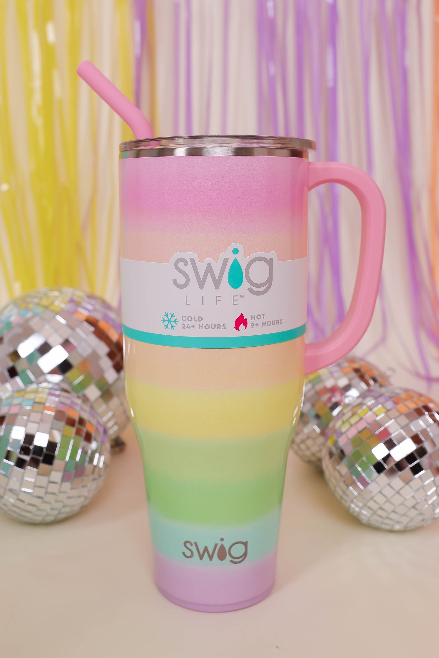 SWIG 40oz Mega Mug- Rainbow 40oz Cup With Handle- Stanley Dupe Cup