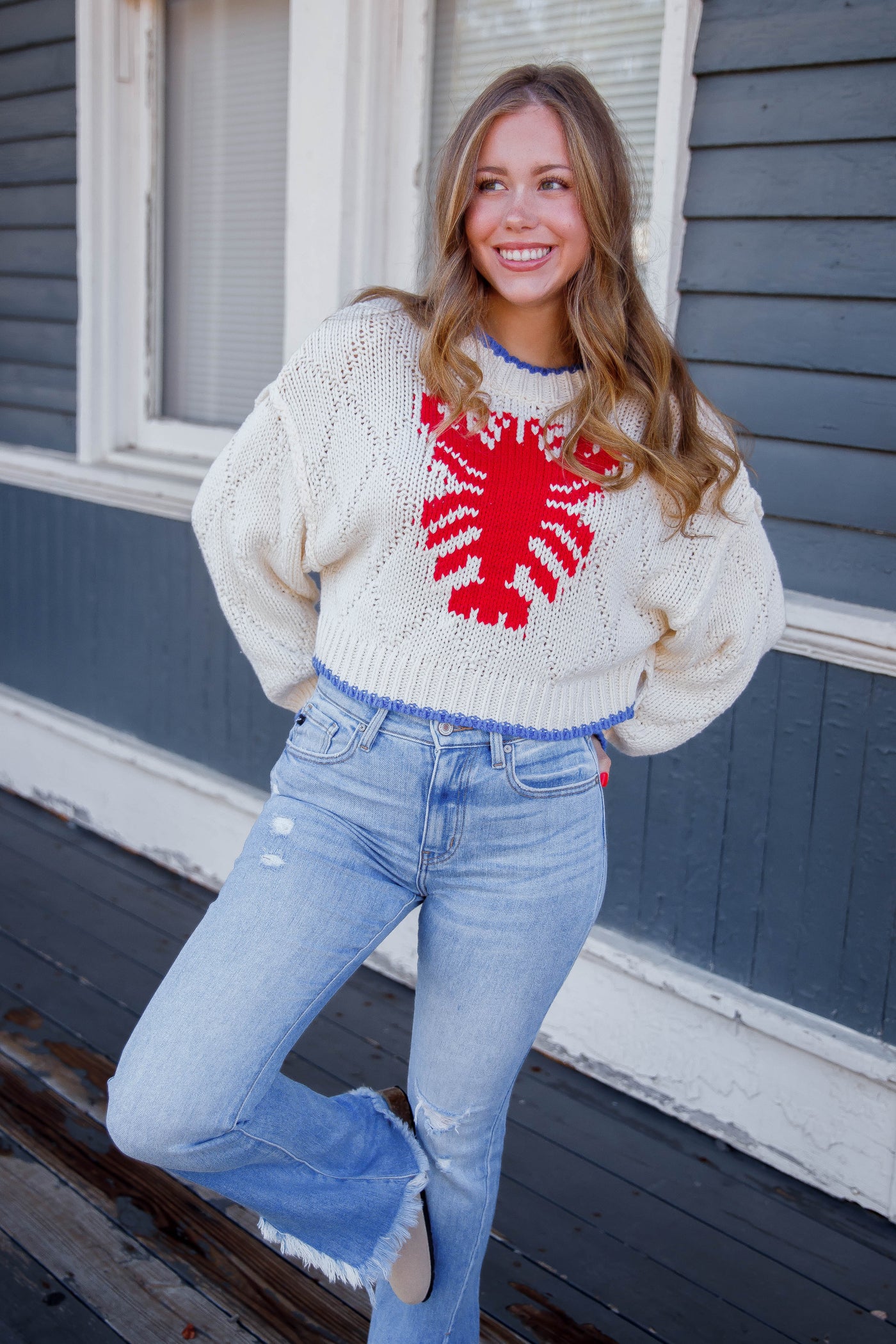 Preppy Coastal Sweater- Knitted Lobster Sweater- Eesome Lobster Sweater