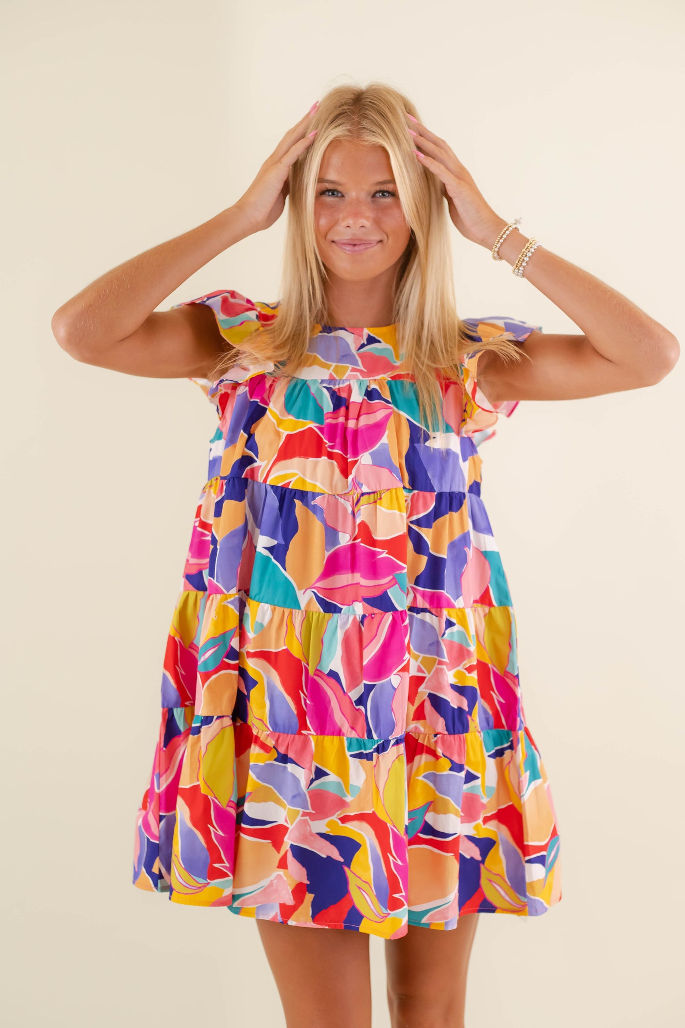 Women's Colorful Mini Dress- Women's Bright Dress- Women's Preppy Dresses