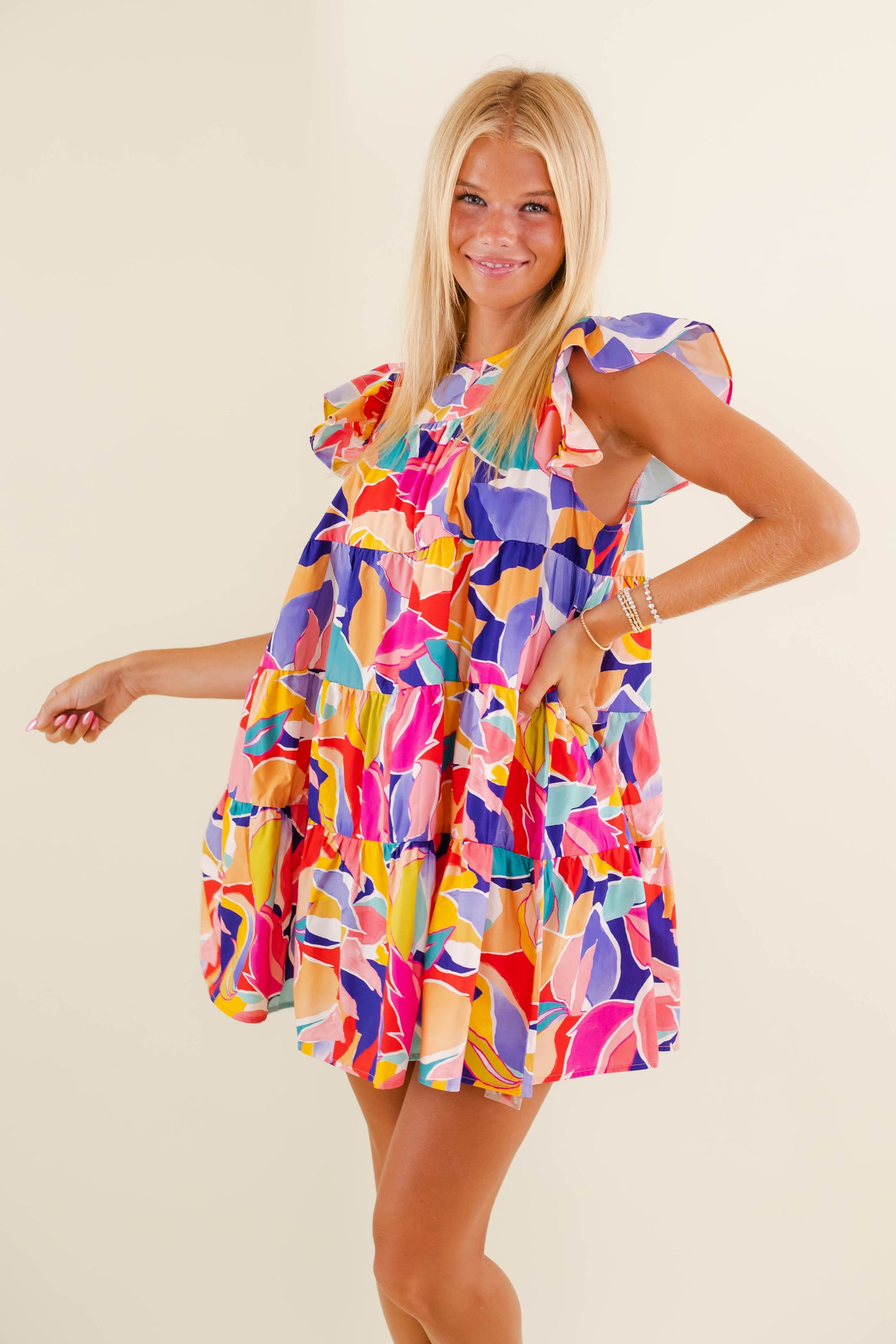 Women's Colorful Mini Dress- Women's Bright Dress- Women's Preppy Dresses