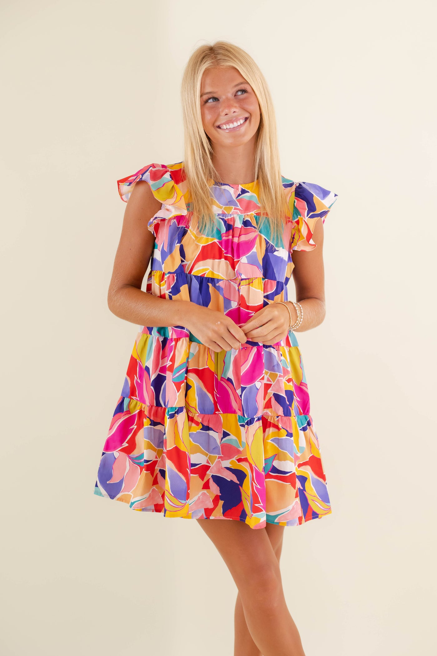 Women's Colorful Mini Dress- Women's Bright Dress- Women's Preppy Dresses