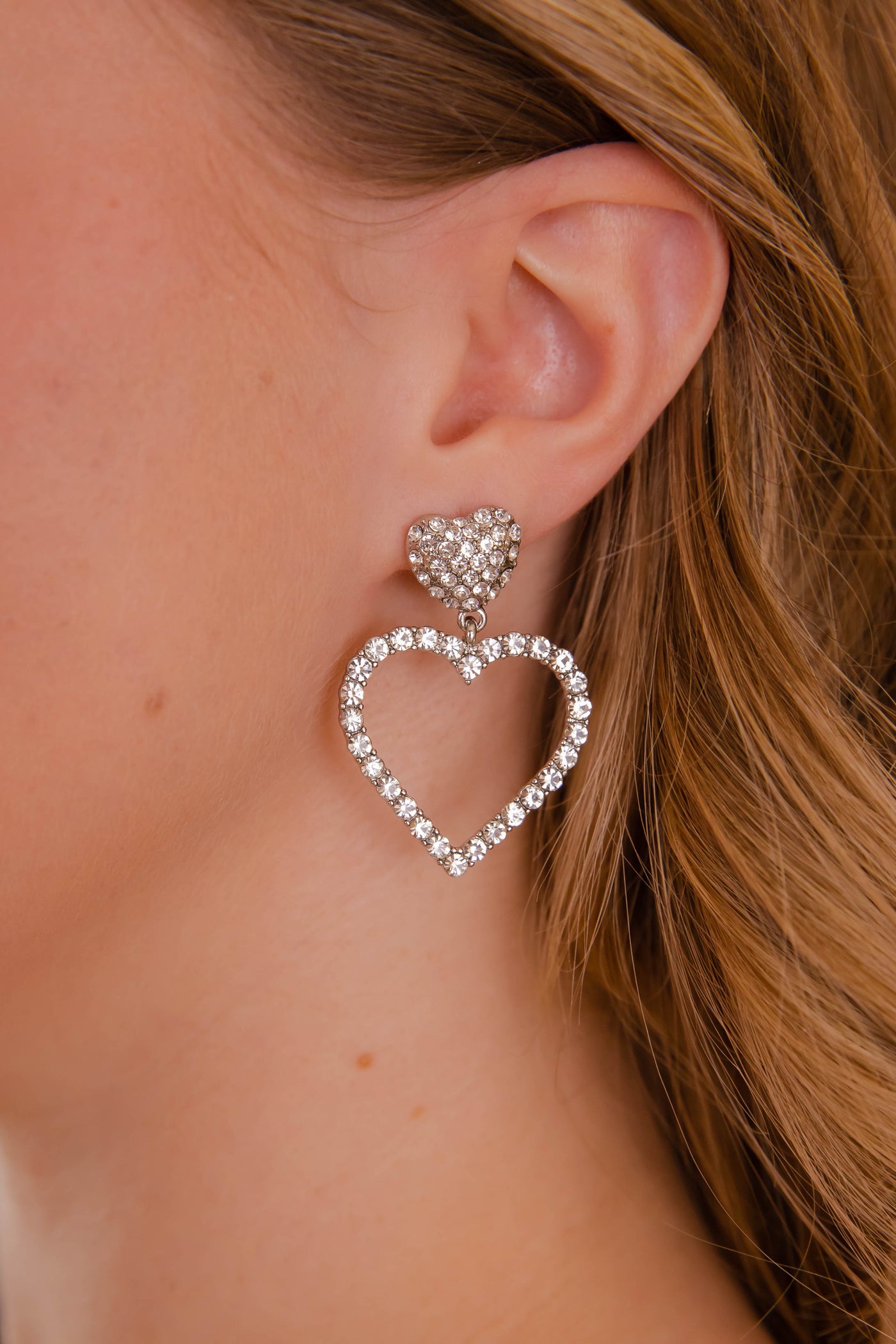 King Of My Heart Earrings-Rhinestone