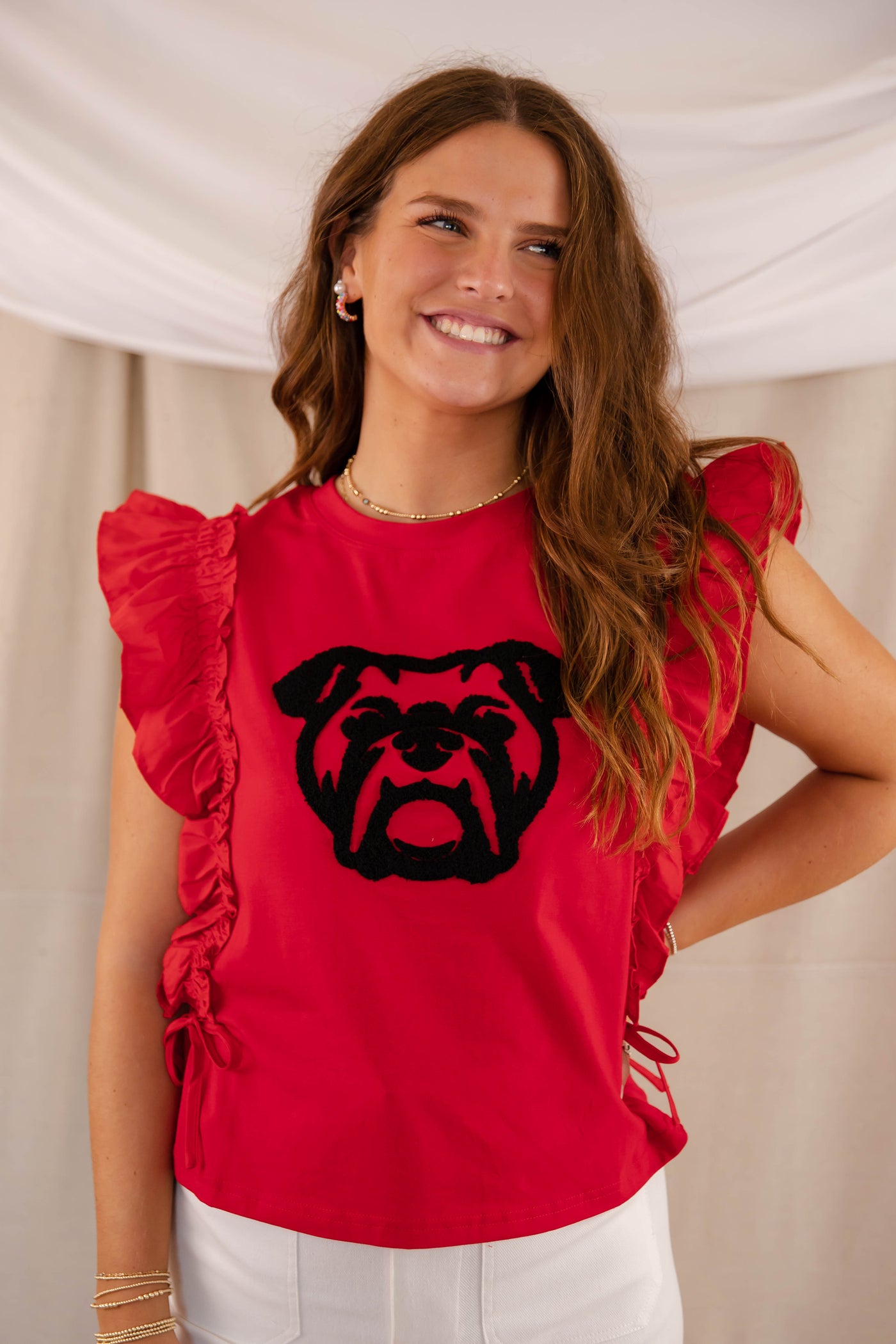 UGA Game day Top - Go Dawgs Top - Why Dress Game day Top