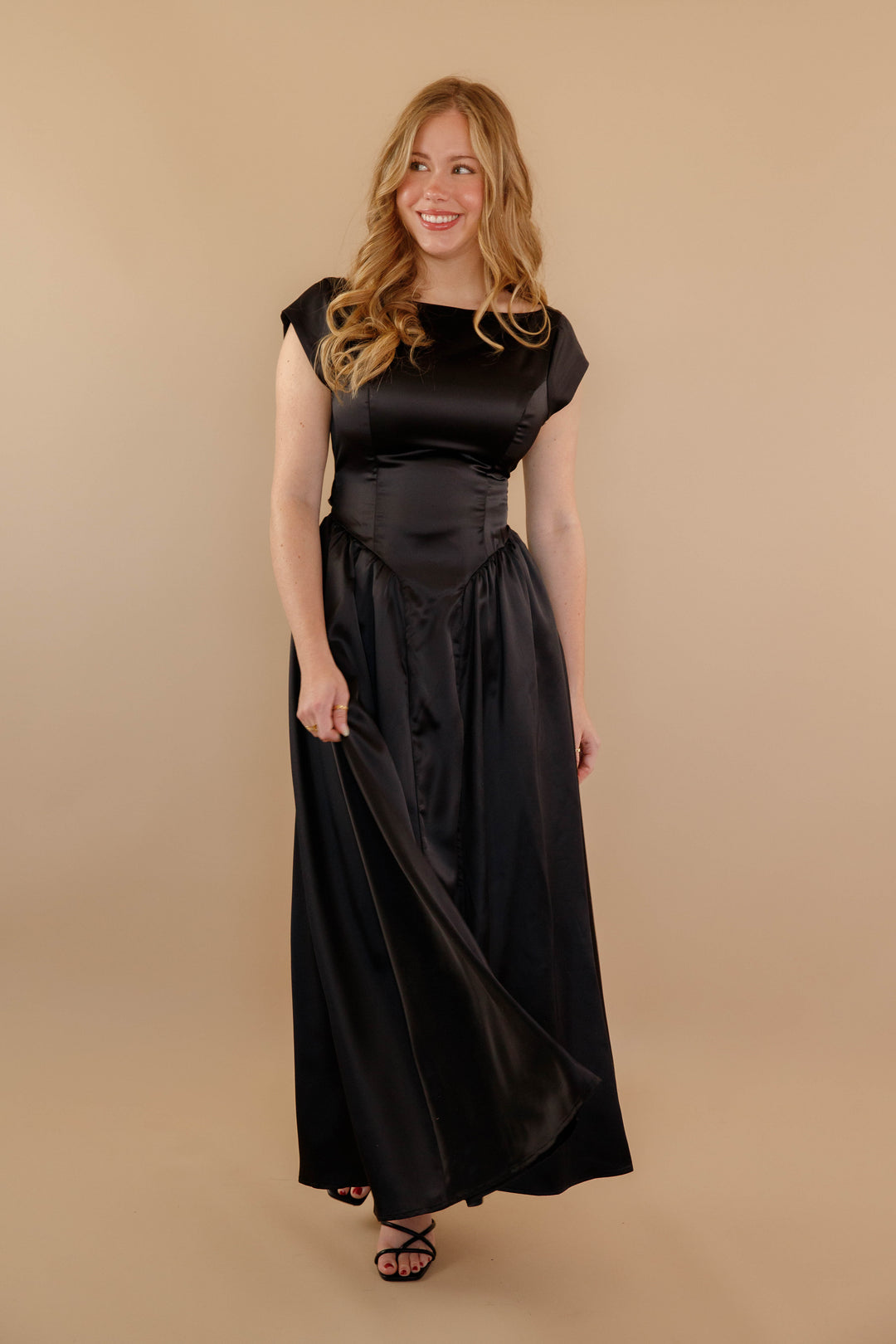 bliss silk dress Cotton and silk long dress Bliss with palm print