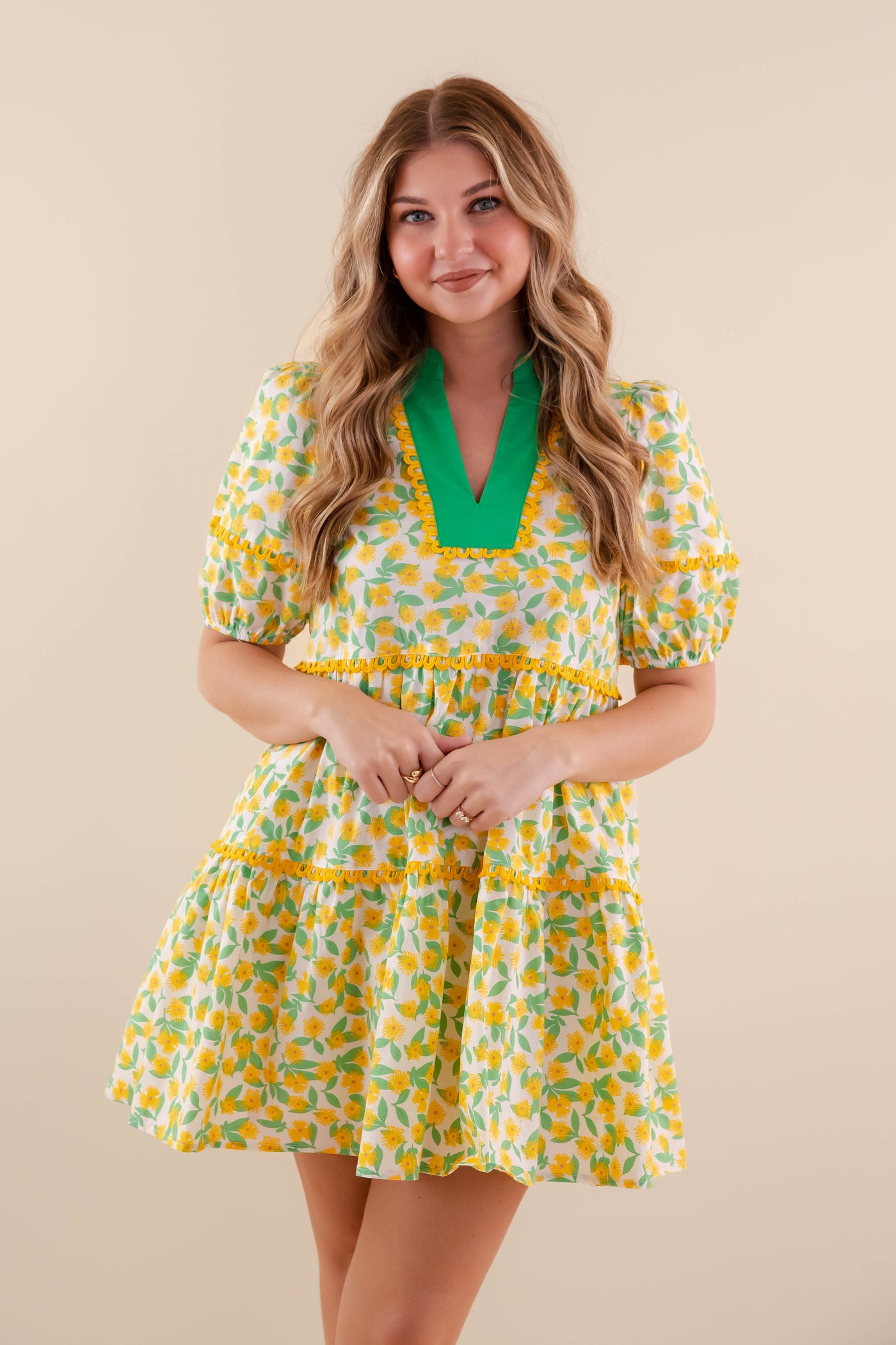 cotton yellow dresses for women Yellow Cotton Poplin A-Line Detachable Sleeve Flared Midi Dress 46" / Petite (5'1" and below)