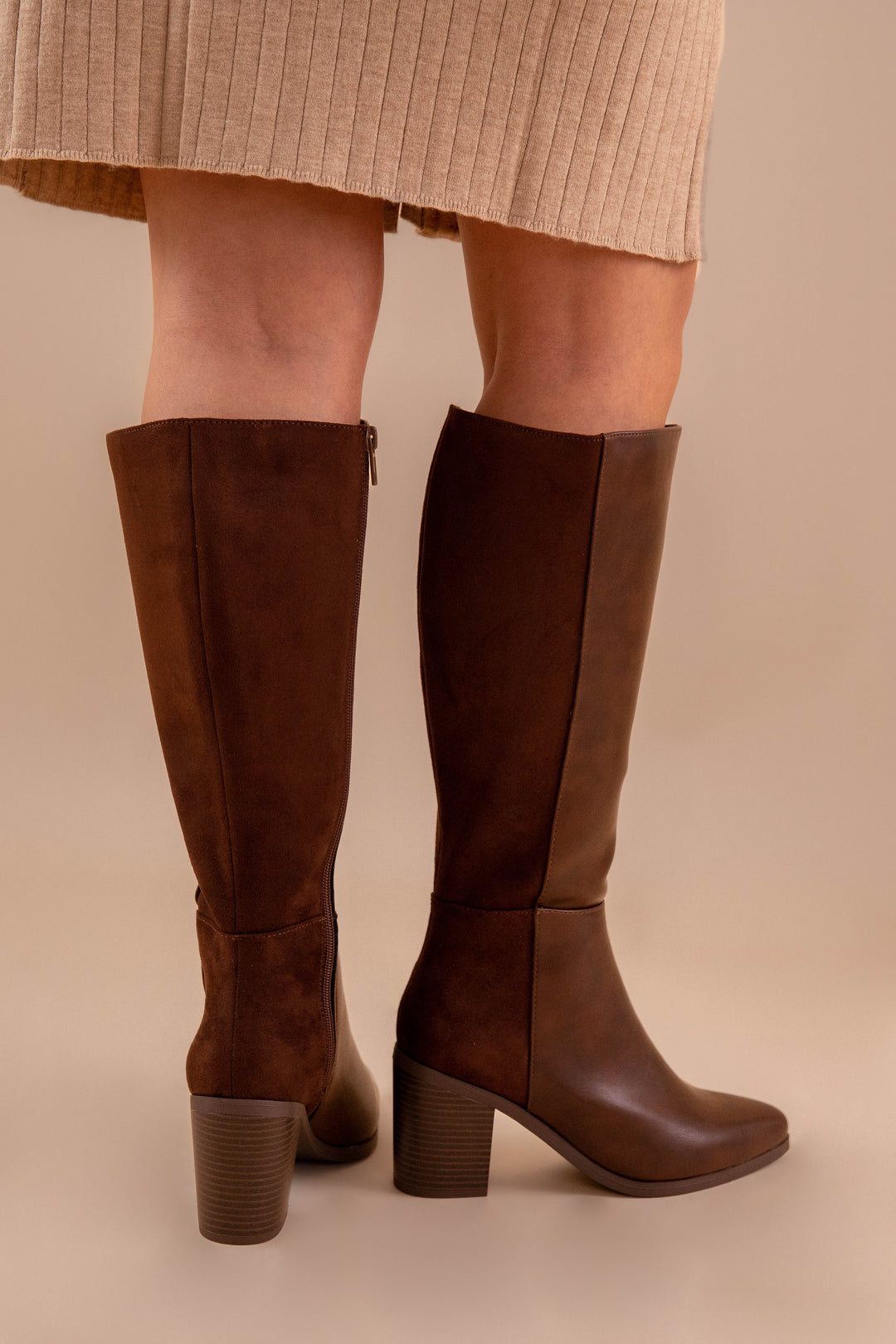 brown knee high dress boots High-Top | Chic and Boutique | Hand-Selected Shoes Sexy Birthday Dress | while an internal stretch bfree_boutique Size:Petite-S