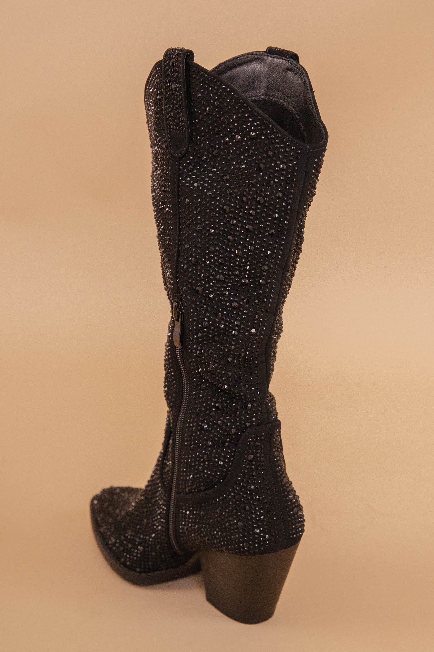 Black Rhinestone Boots- Western Style Rhinestone Boots- Tall Rhinestone Boots