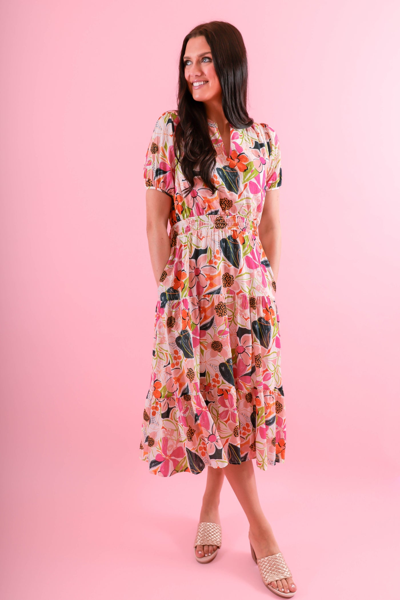 Floral Midi Dress- Tropical Midi Dress