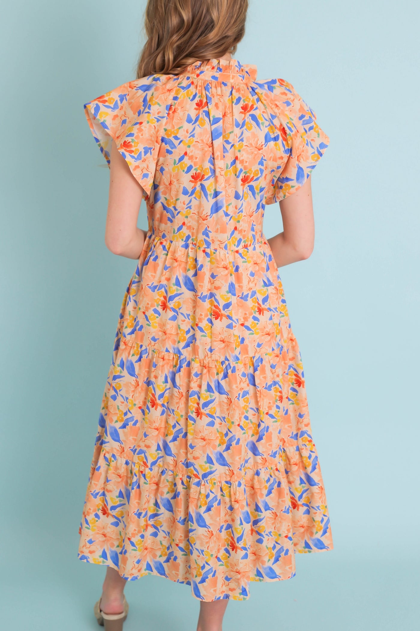 Women's Beautiful Spring Dresses- Women's Floral Print Midi Dress