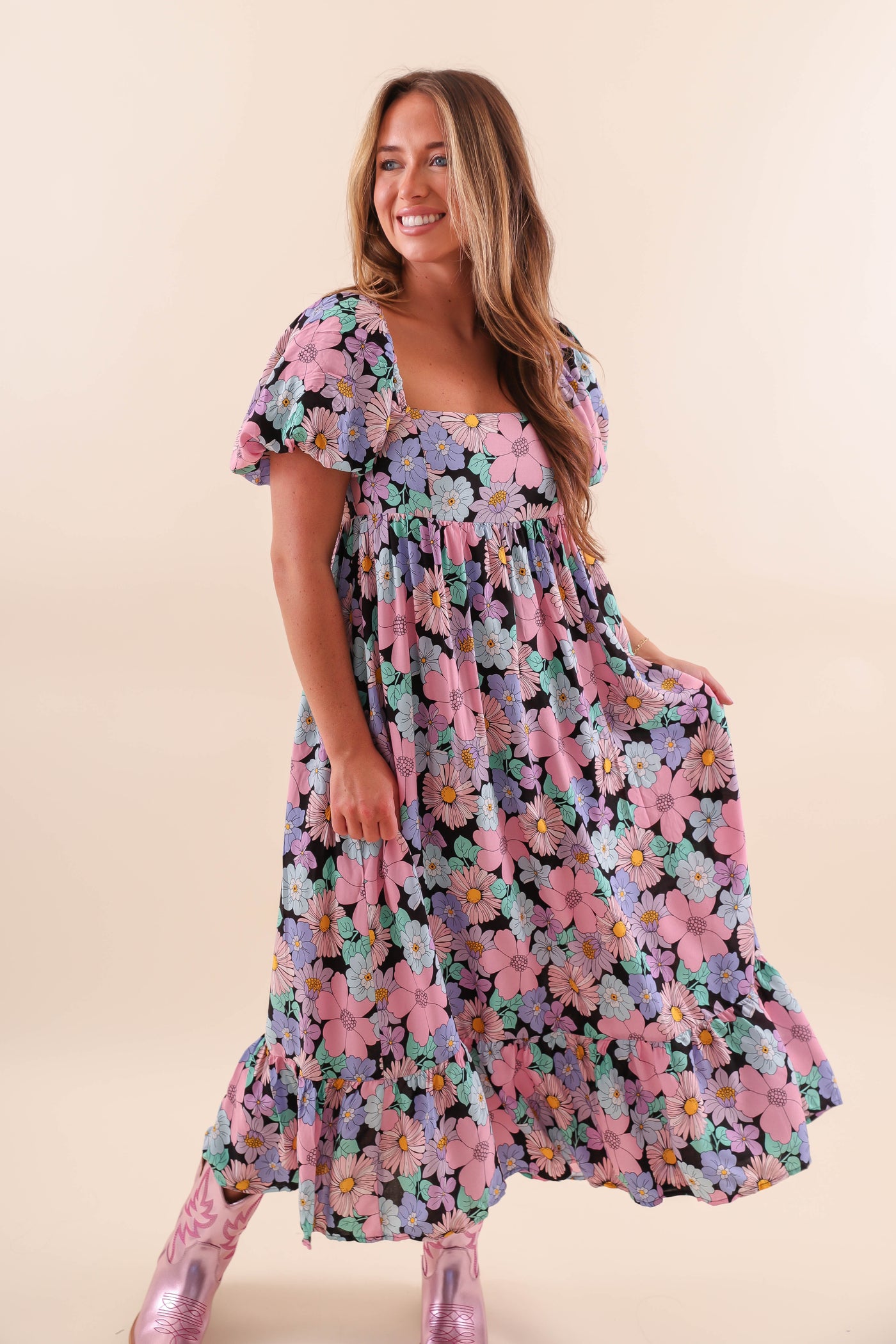 Women's Summer Midi Dress- Women's Colorful Midi Dress- Storia Midi Dresses Juliana's Boutique Women's Summer Midi Dress- Women's Colorful Midi Dress- Storia Midi Dresses Juliana's Boutique