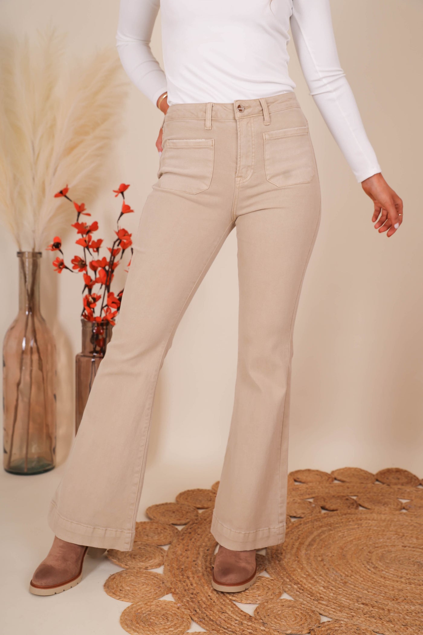 Fashion (Brown)Flare Jeans Women's Low Waist Trousers Vintage Aesthetic  Denim Pants @ Best Price Online