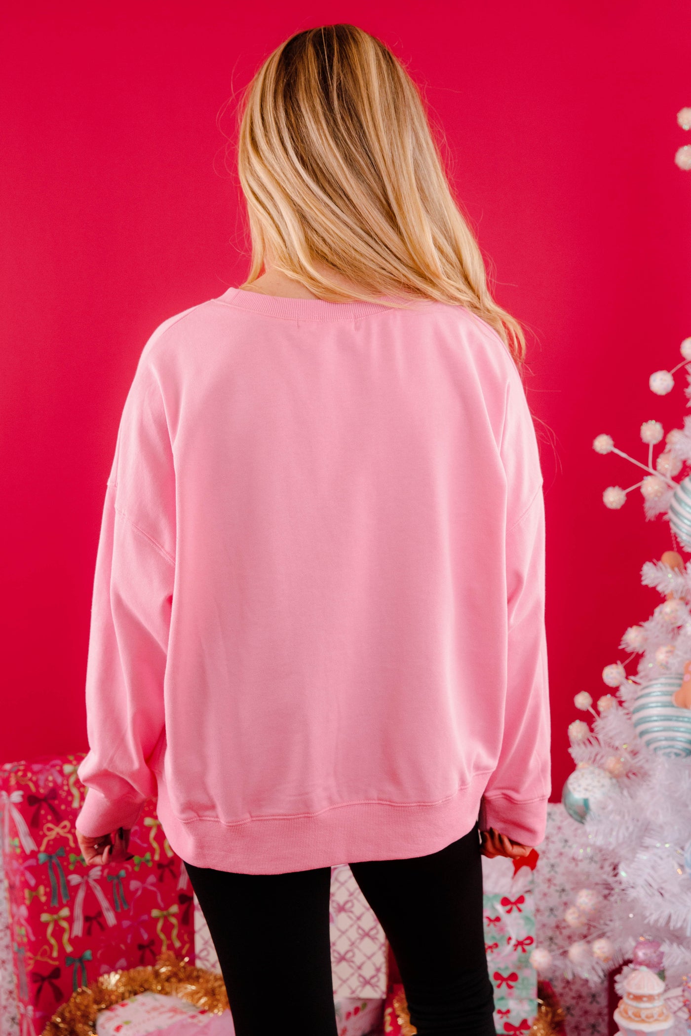 Women's Sequin Christmas Sweater- Sequin Christmas Lights Pullover- PeachLove Christmas Top