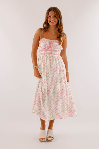 Back To Reality Midi Dress-Pink