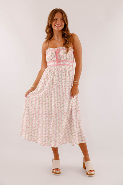 Back To Reality Midi Dress-Pink