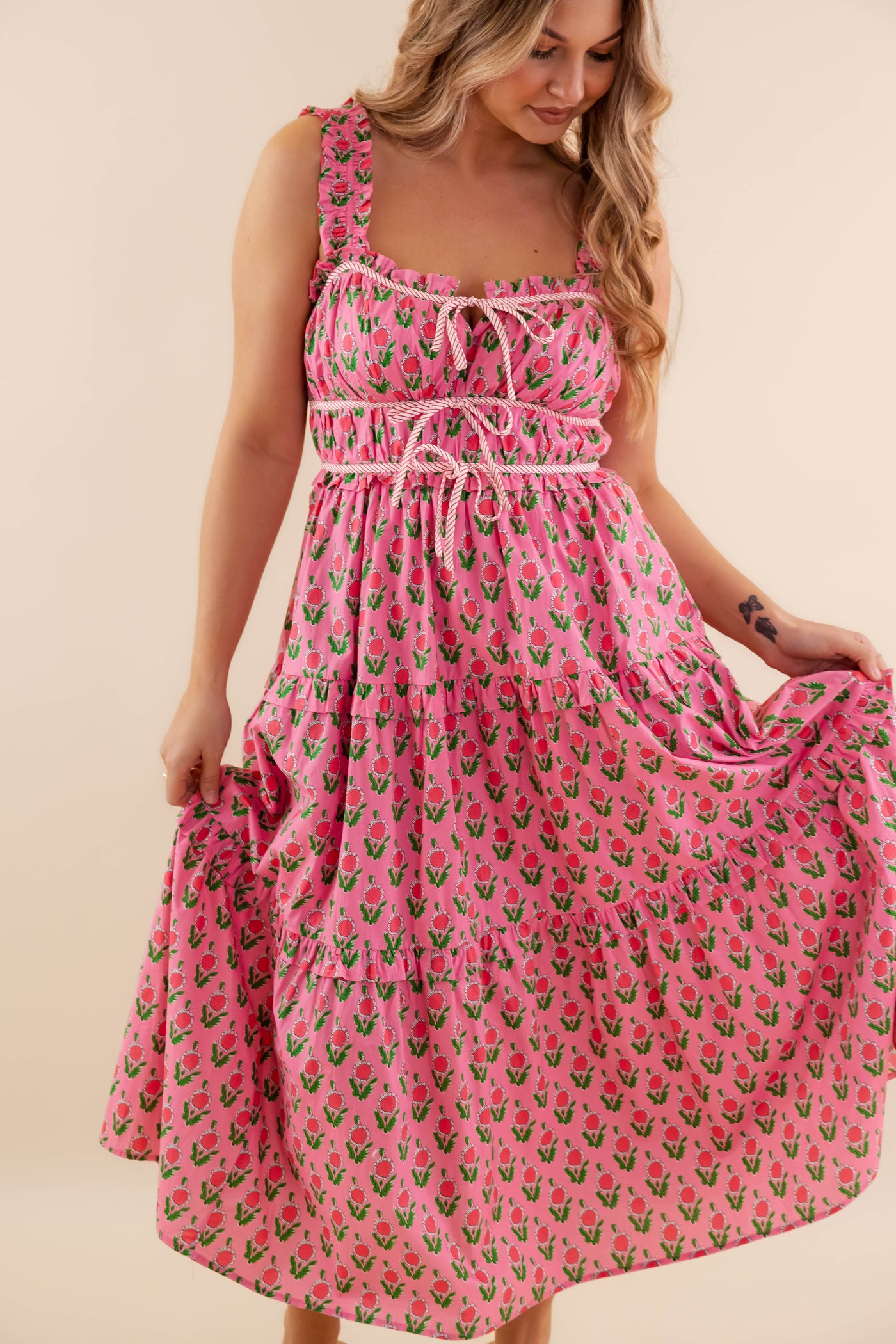 womens pink spring dress Citrus Modest Lyon Pink Dress Light Pink / S