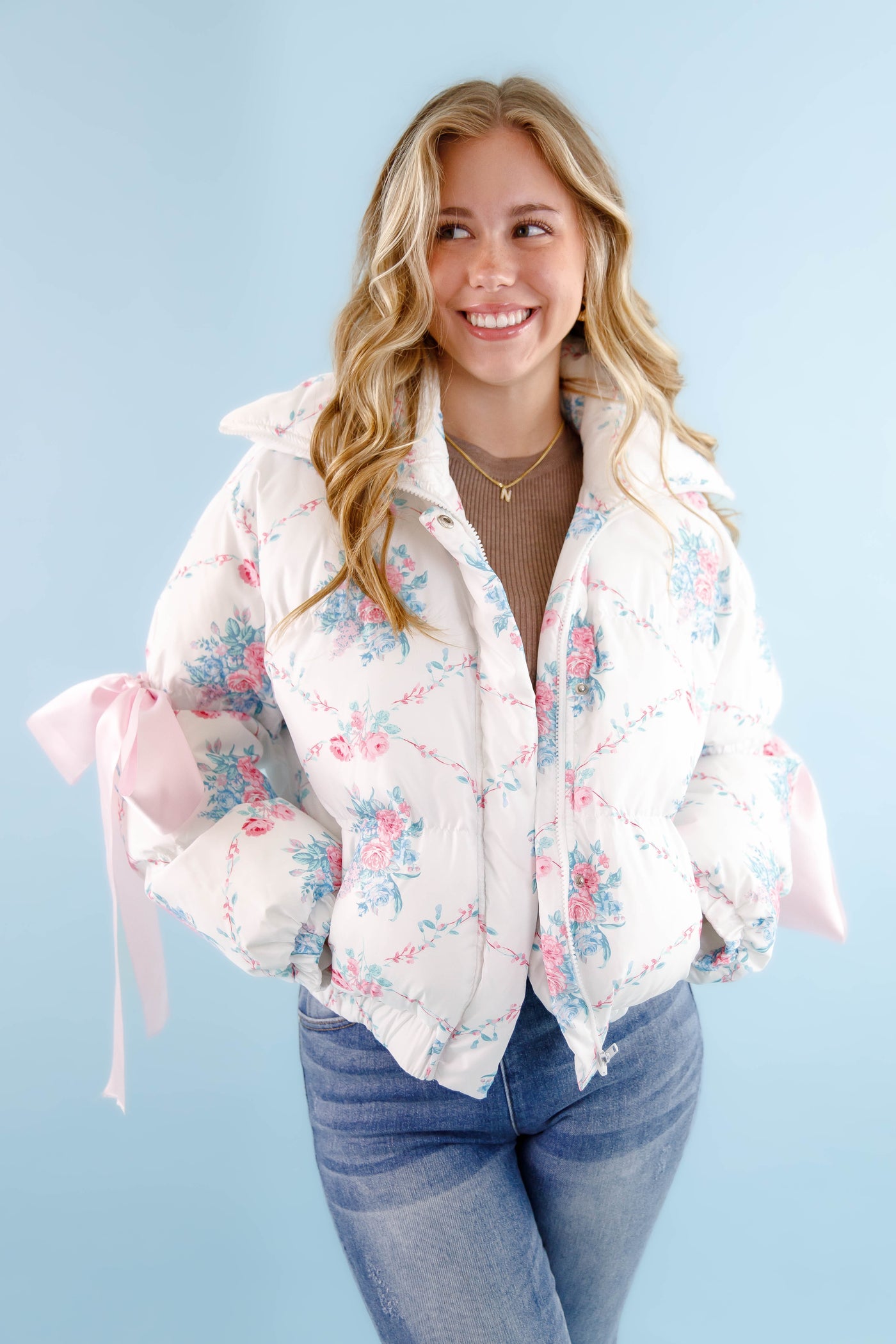 Graceful Moments Puffer Jacket-White