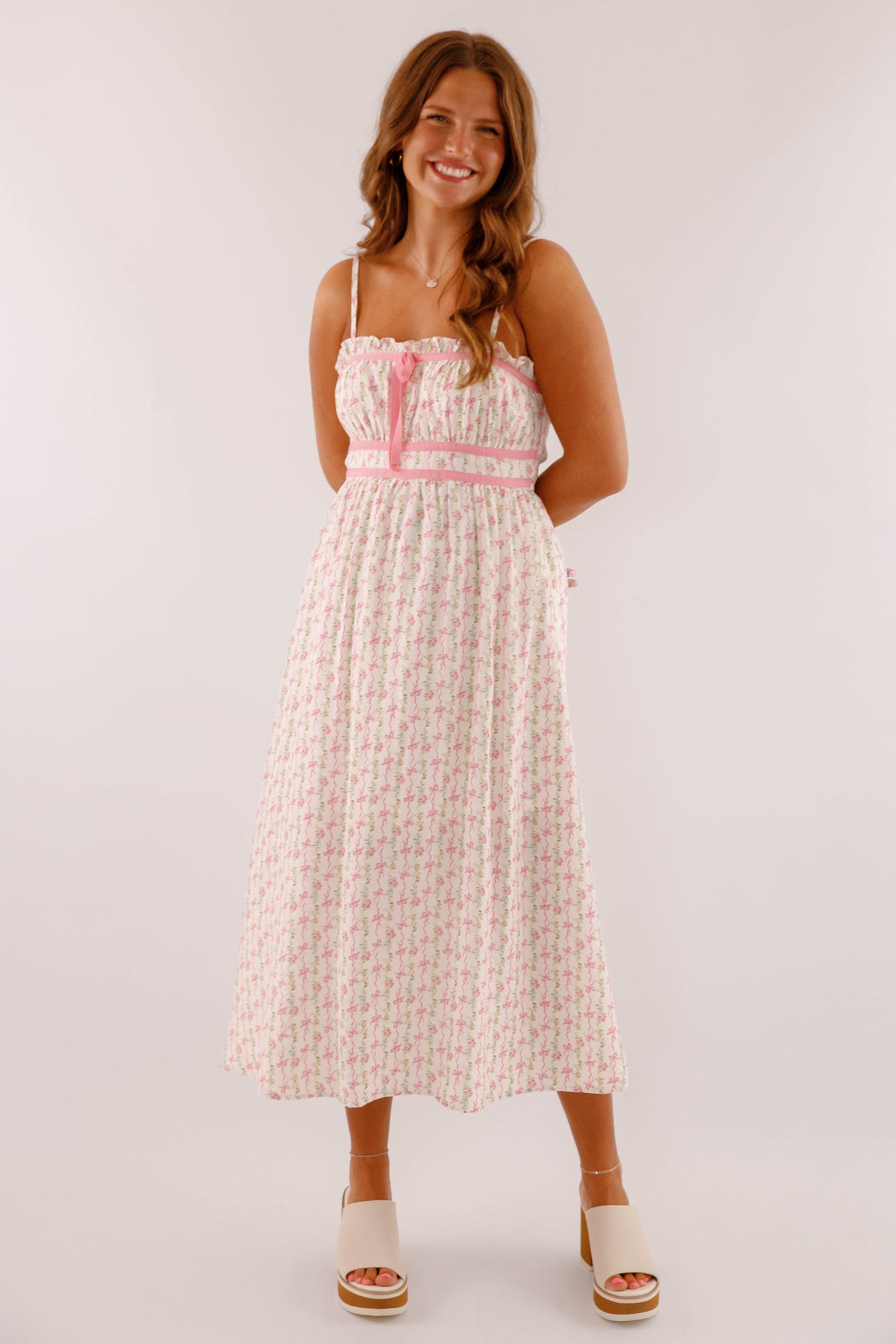 pink bow midi dress Josphine Bows Midi Dress Teuta Matoshi